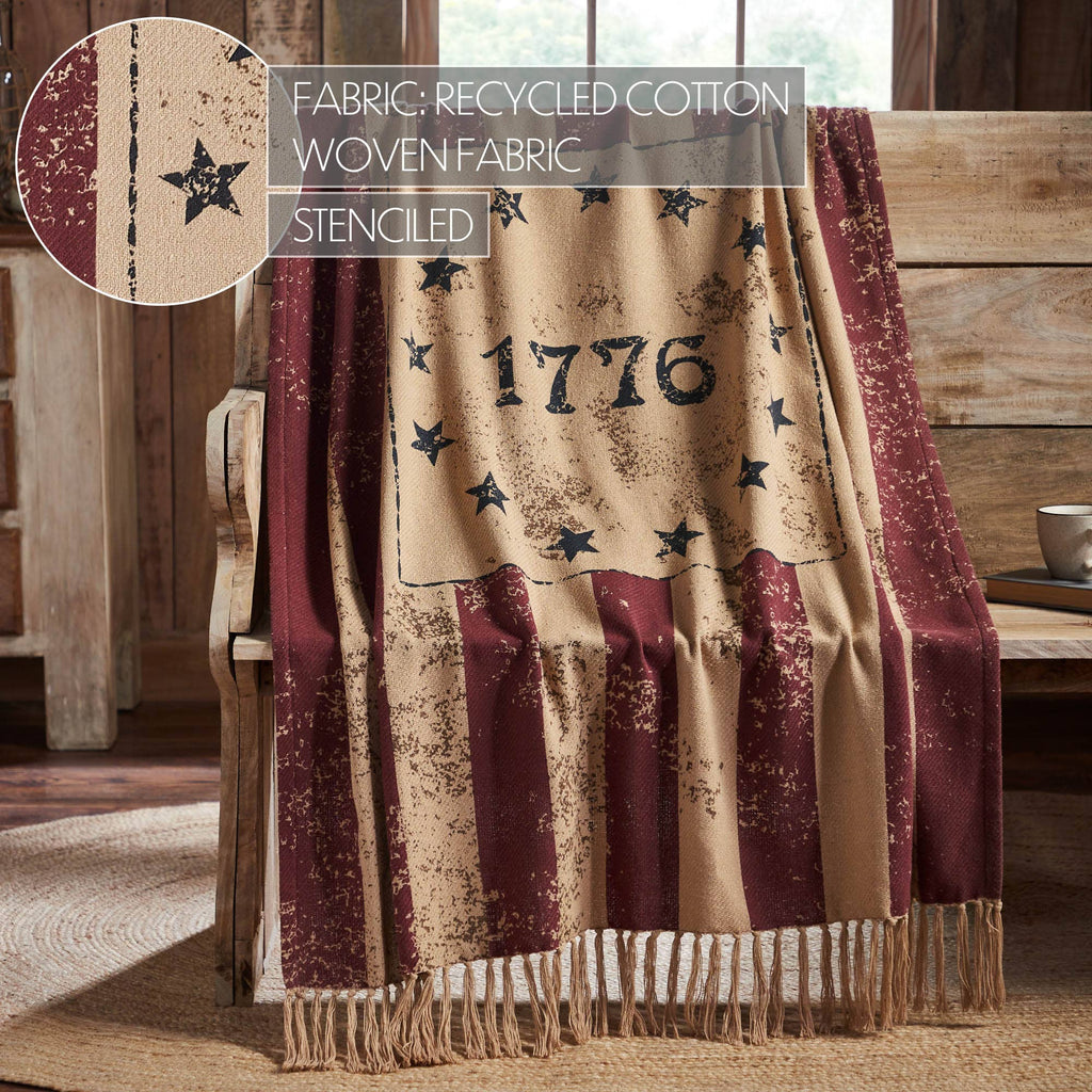 1776 Patriotic Woven Throw Blanket 50x60"