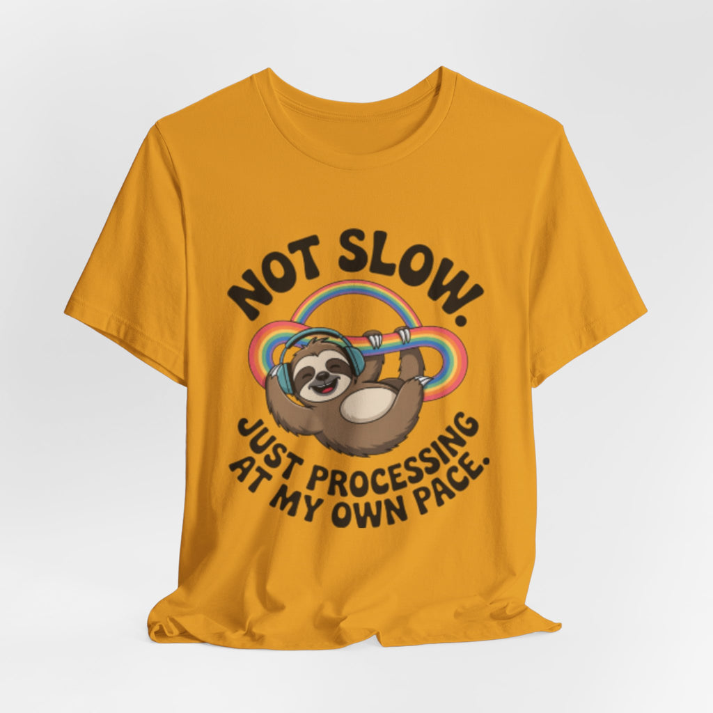 Just Processing At My Own Pace Sloth Rainbow Tee