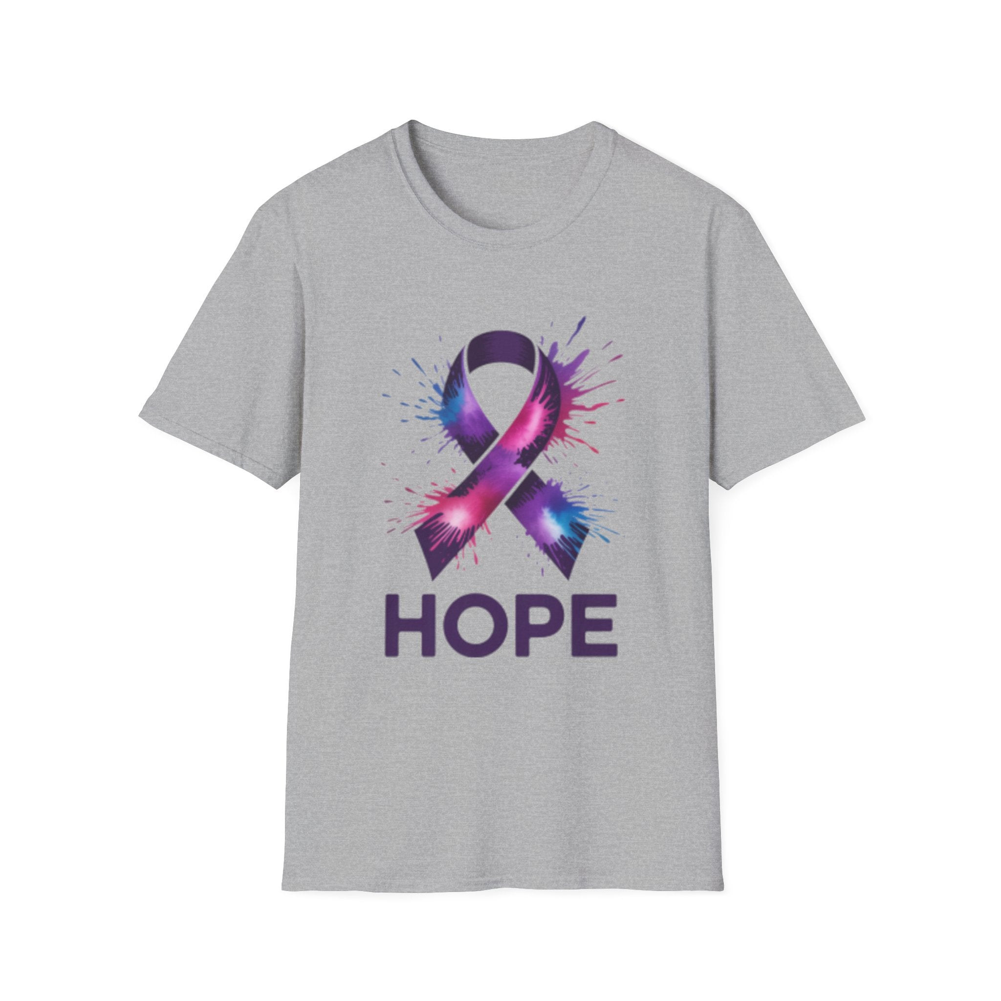 Awareness Ribbon 'Hope' T-Shirt — Purple & Pink Cancer Support Tee