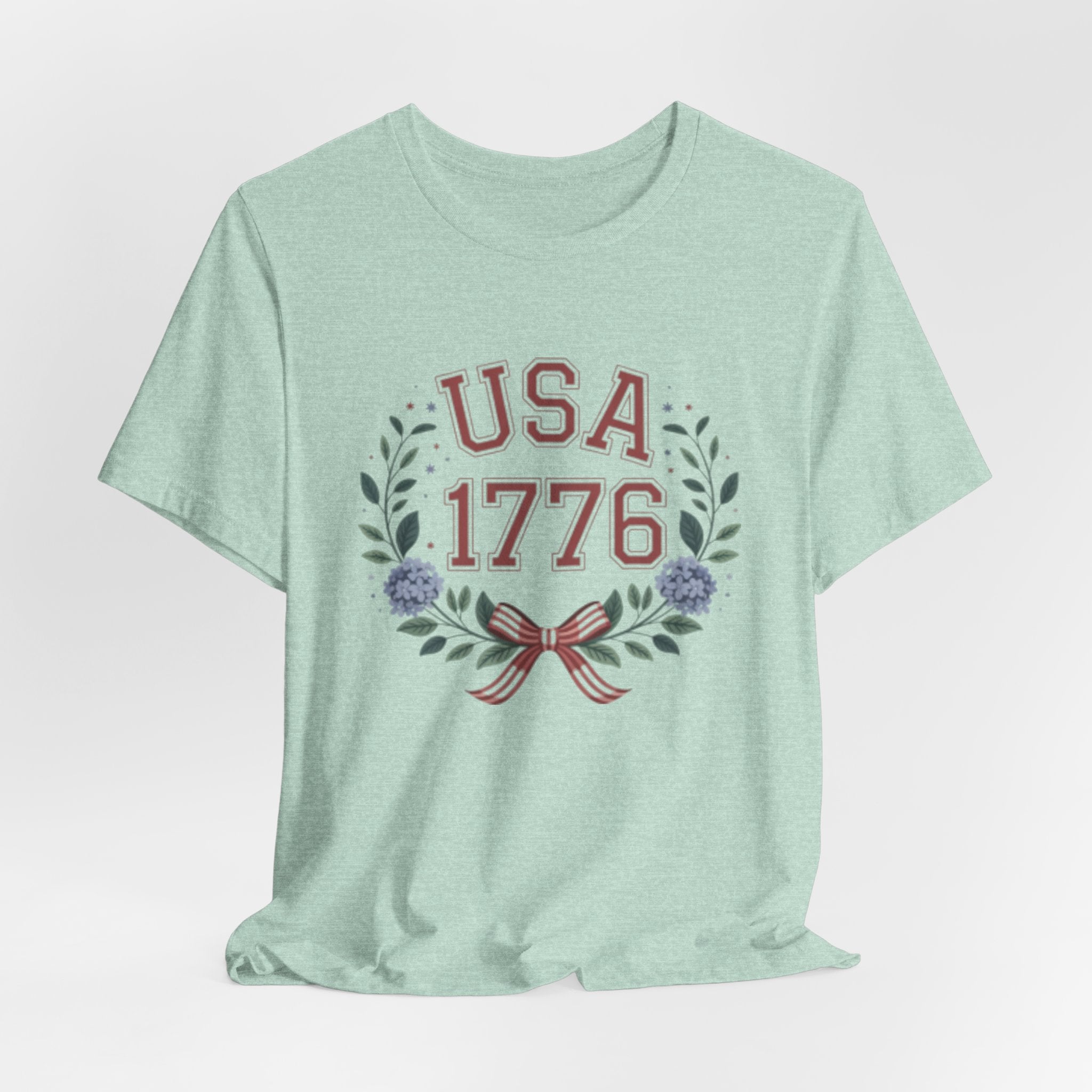 USA 1776 Laurel Wreath Fourth of July Tee | Patriotic Independence Day Shirt