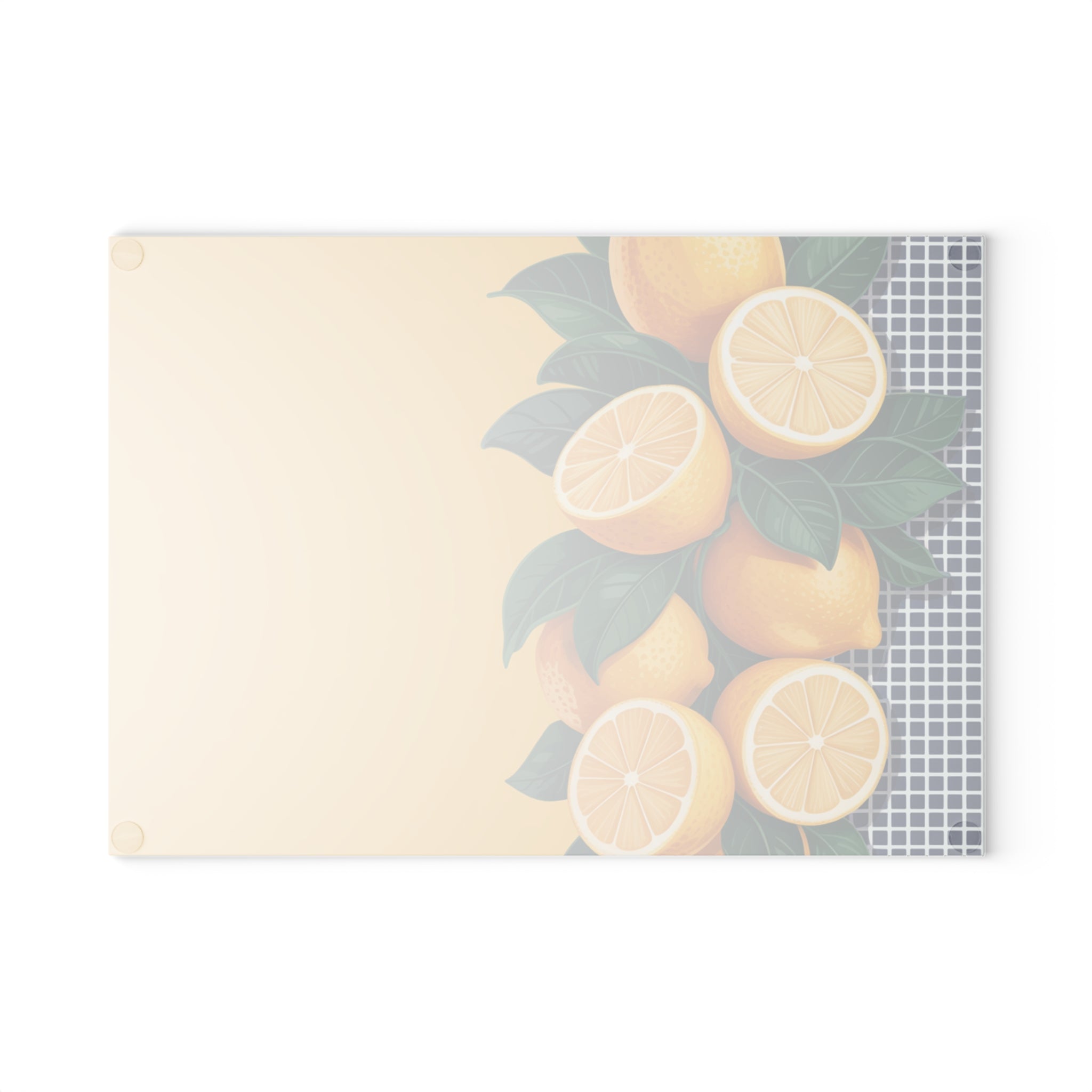 Lemon Branches Glass Cutting Board | Citrus Kitchen Decor