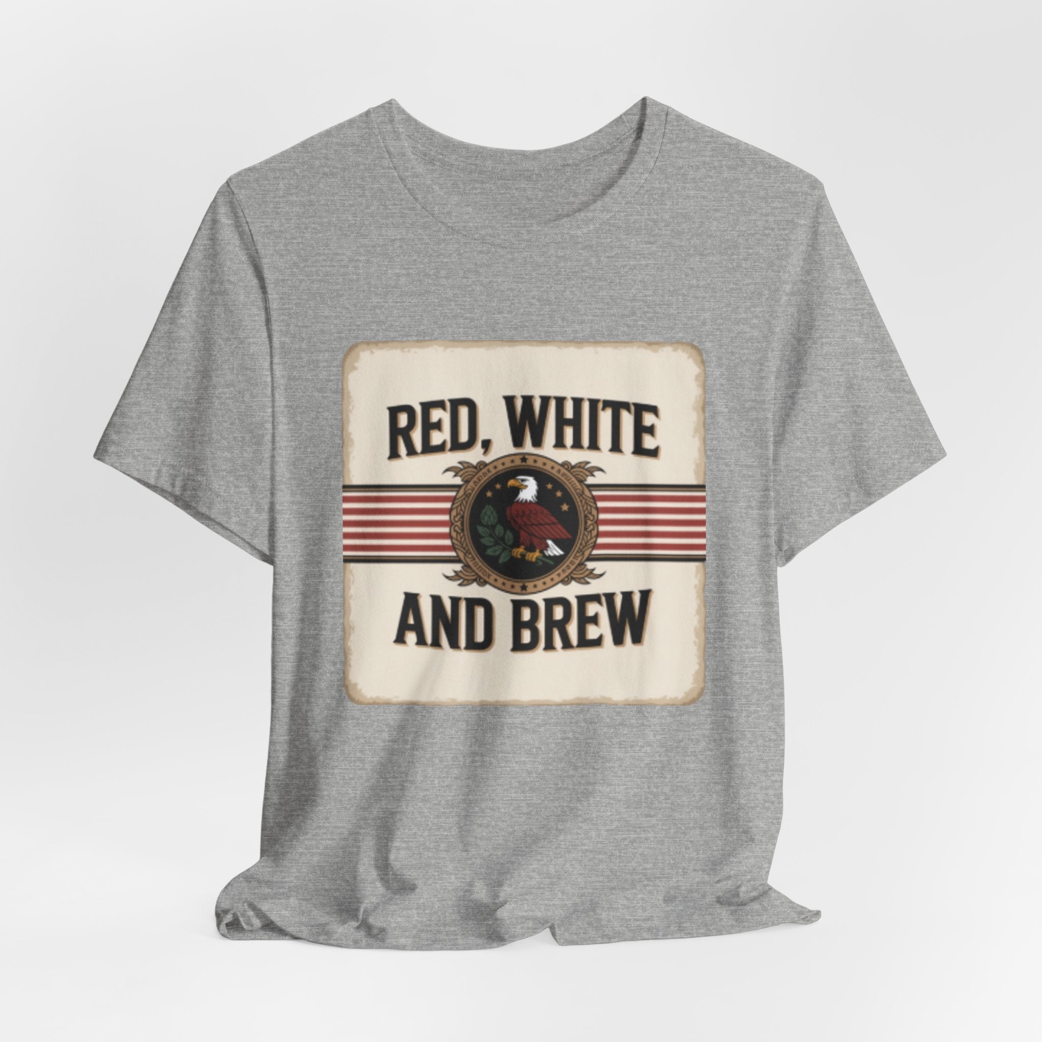 Red, White and Brew Tee - Patriotic Beer Graphic T-Shirt for 4th of July