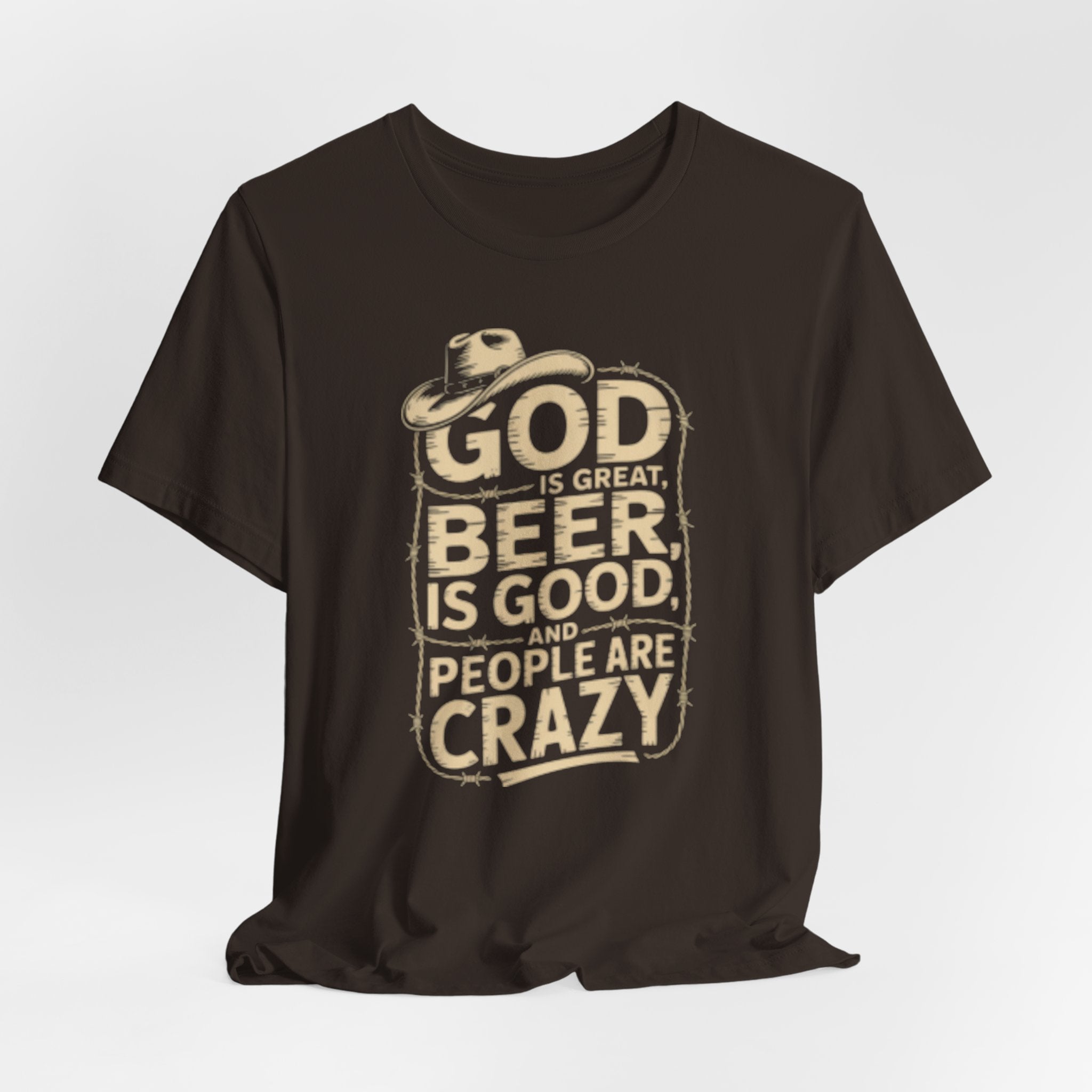 God Is Great Beer Is Good People Are Crazy T‑Shirt — Funny Beer Christian Graphic Tee