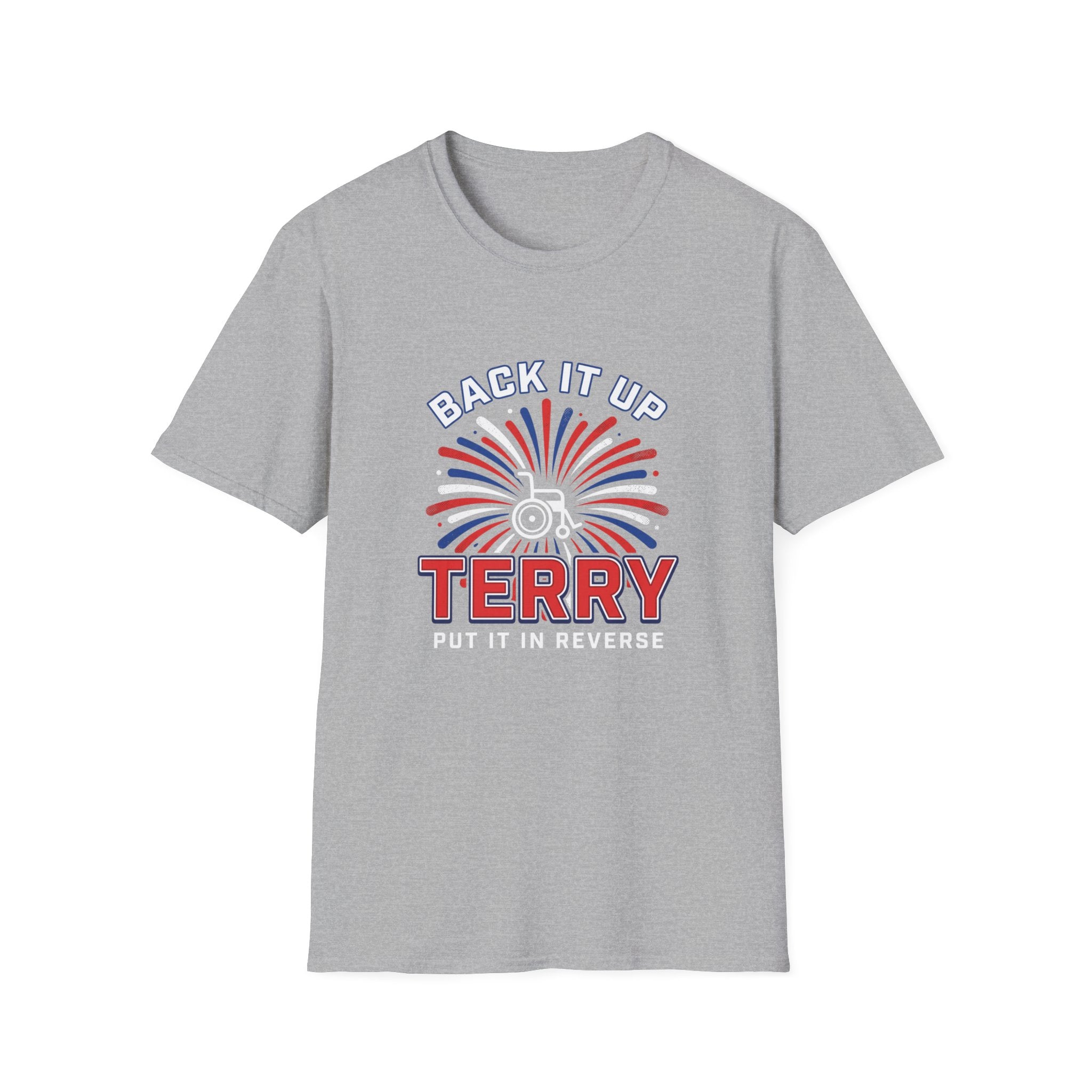 T-Shirt — "Back It Up" Reverse Wheelchair Pride Tee (Custom Name Option)