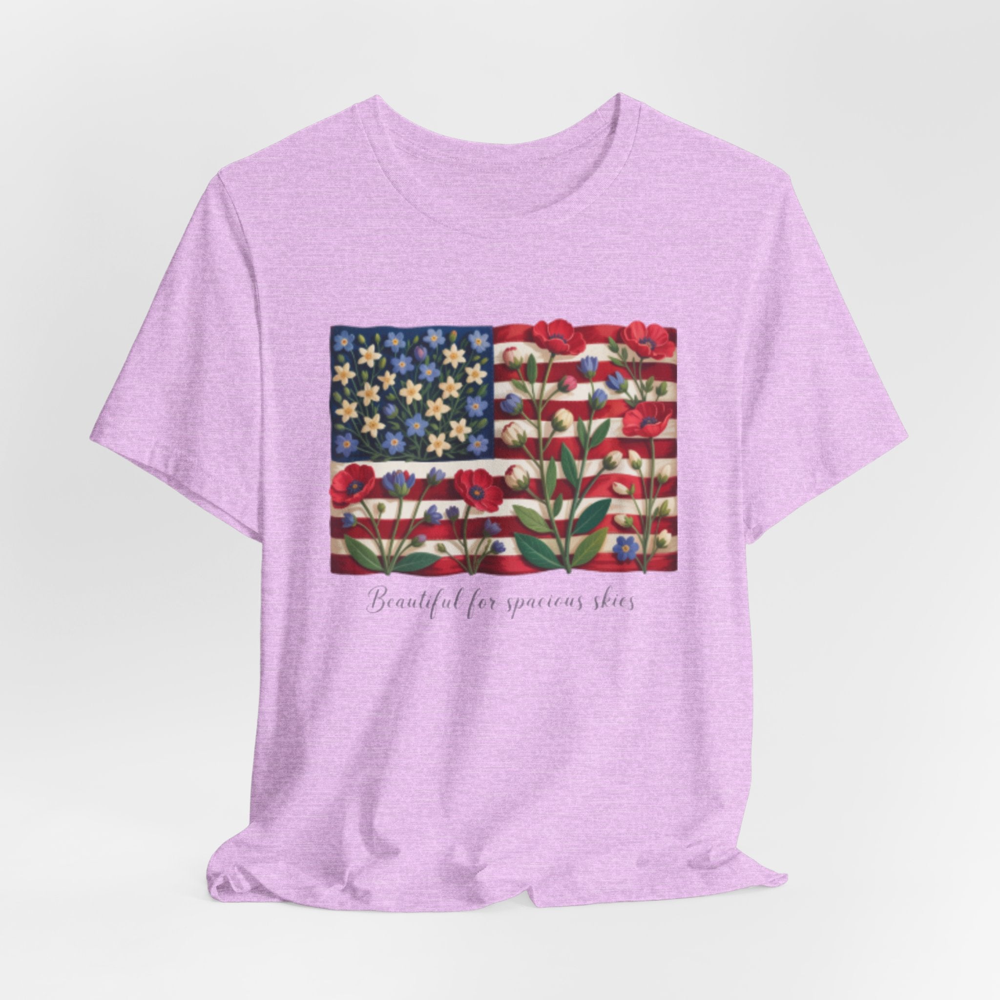Patriotic Floral Flag T-Shirt — "Beautiful for Generations" Graphic Tee