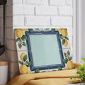 Lemon Tile Border Glass Cutting Board | Citrus Kitchen Decor