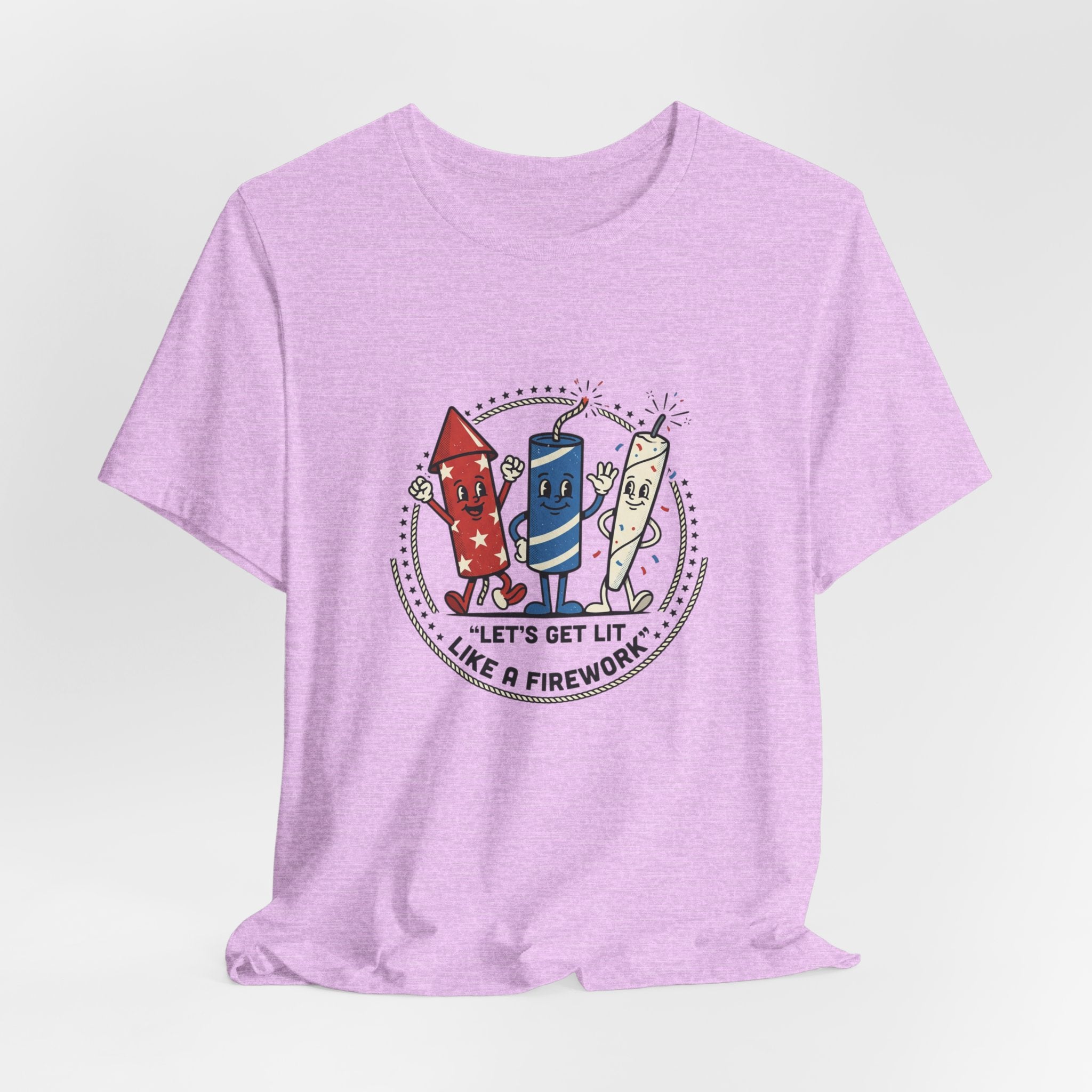 Let's Get Lit Like a Firework Funny Patriotic Tee