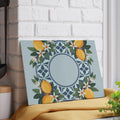 Lemon Tile Wreath Glass Cutting Board | Citrus Kitchen Decor