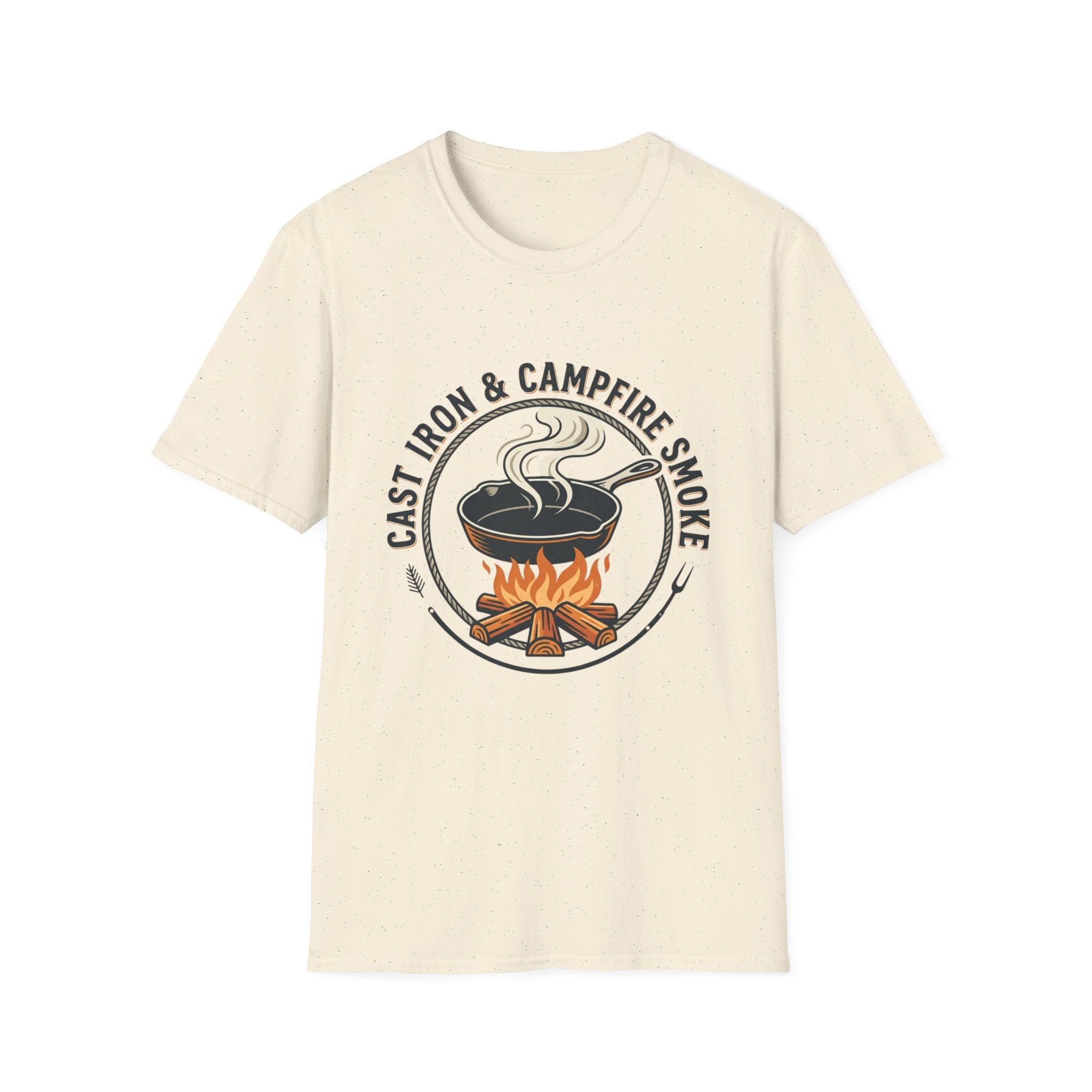 Cast Iron & Campfire Smoke Rustic Camping Tee