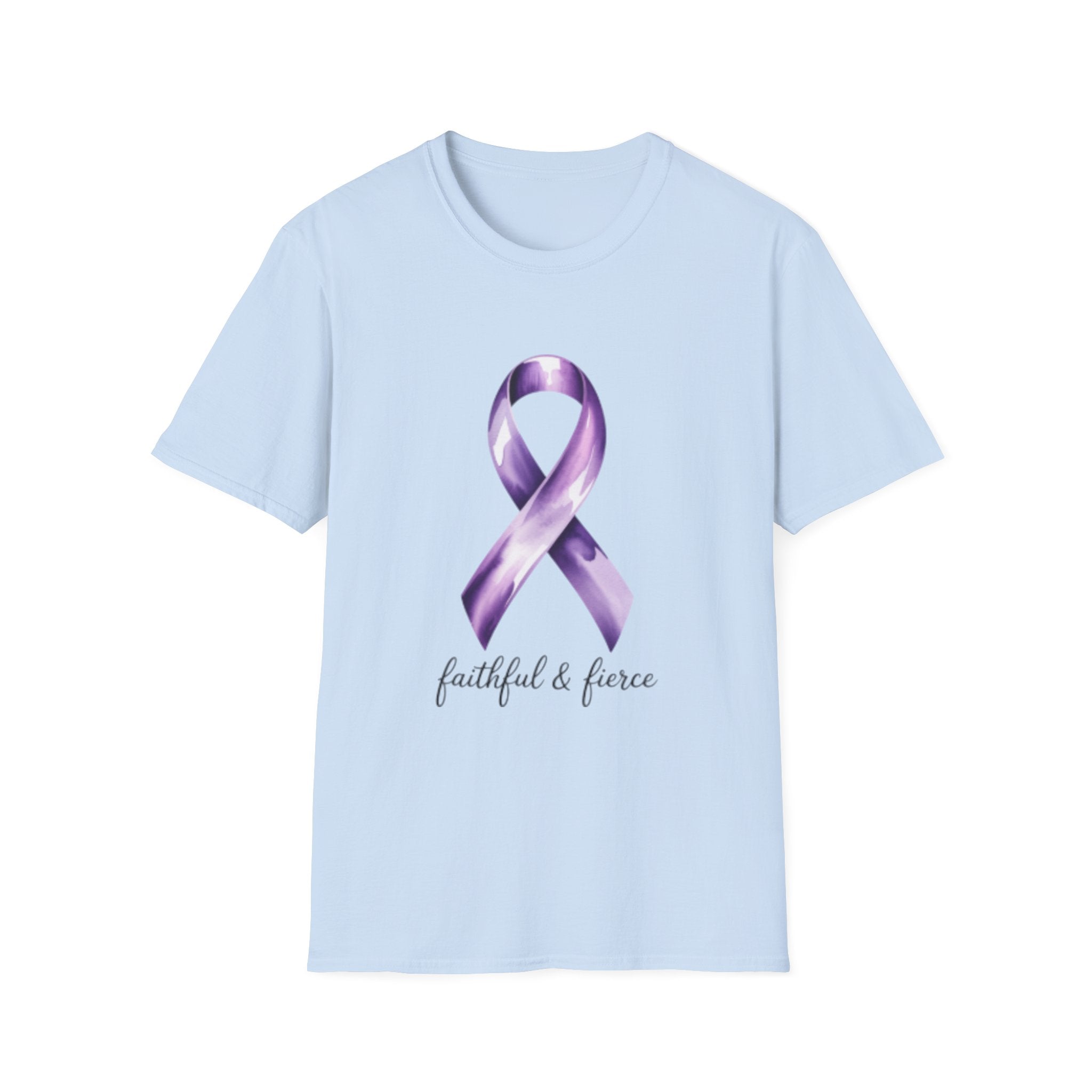 Purple Awareness Ribbon T-Shirt — Faithful & Fierce Survivor Tee