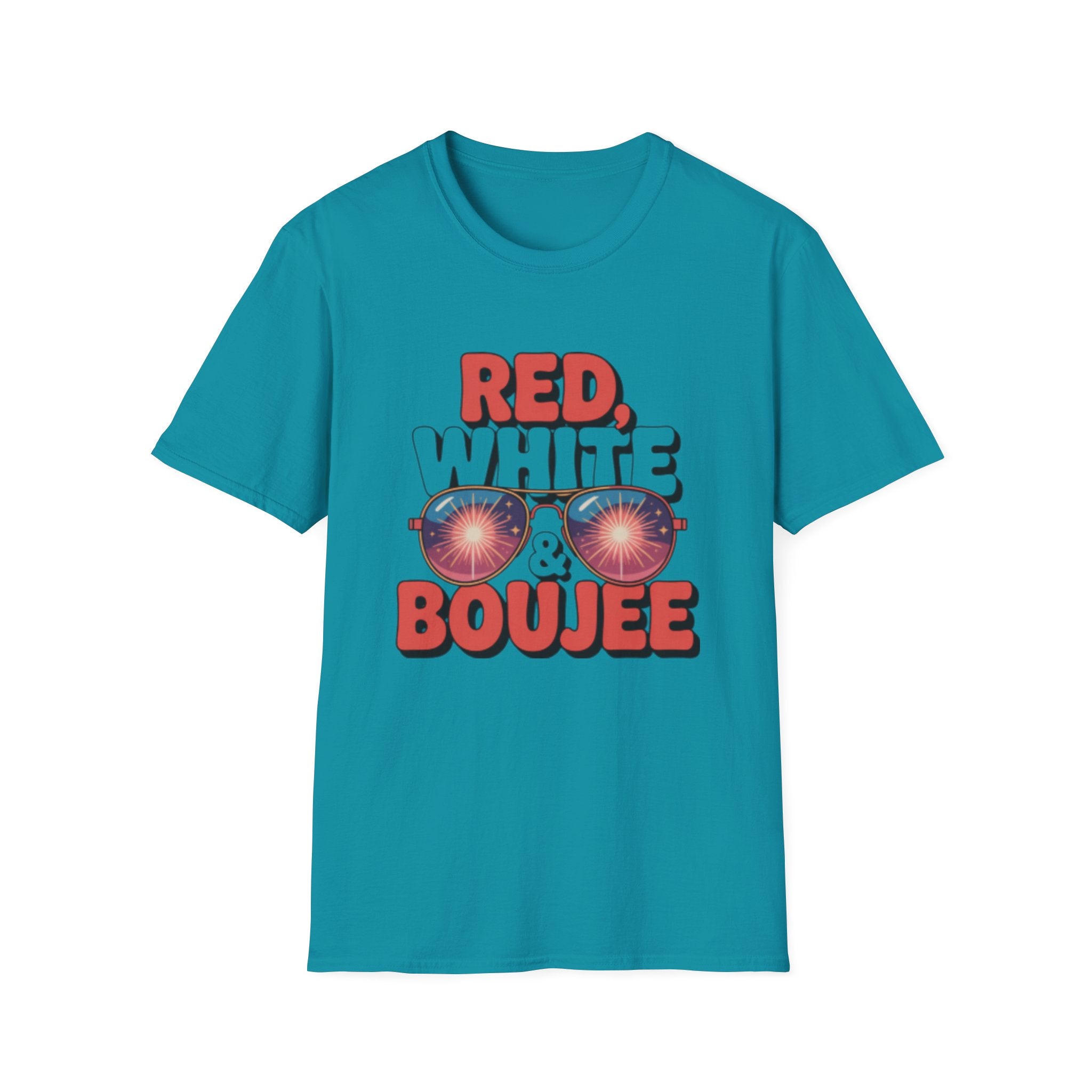 Red White Boujee T-Shirt | Patriotic Sunglasses Design