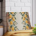 Lemon Vine Pattern Glass Cutting Board | Citrus Kitchen Decor