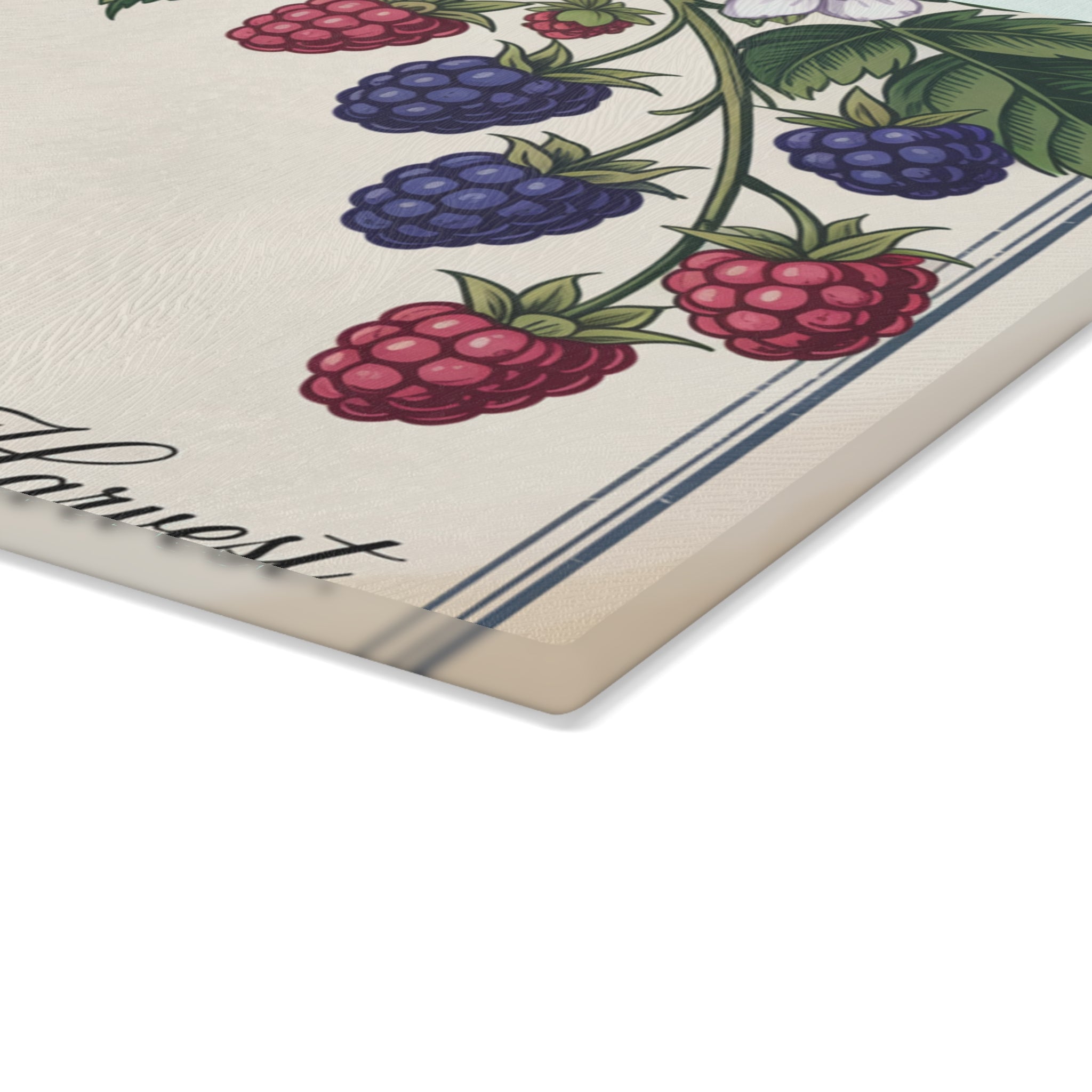 Blackberry Harvest glass cutting board | vintage berry kitchen decor