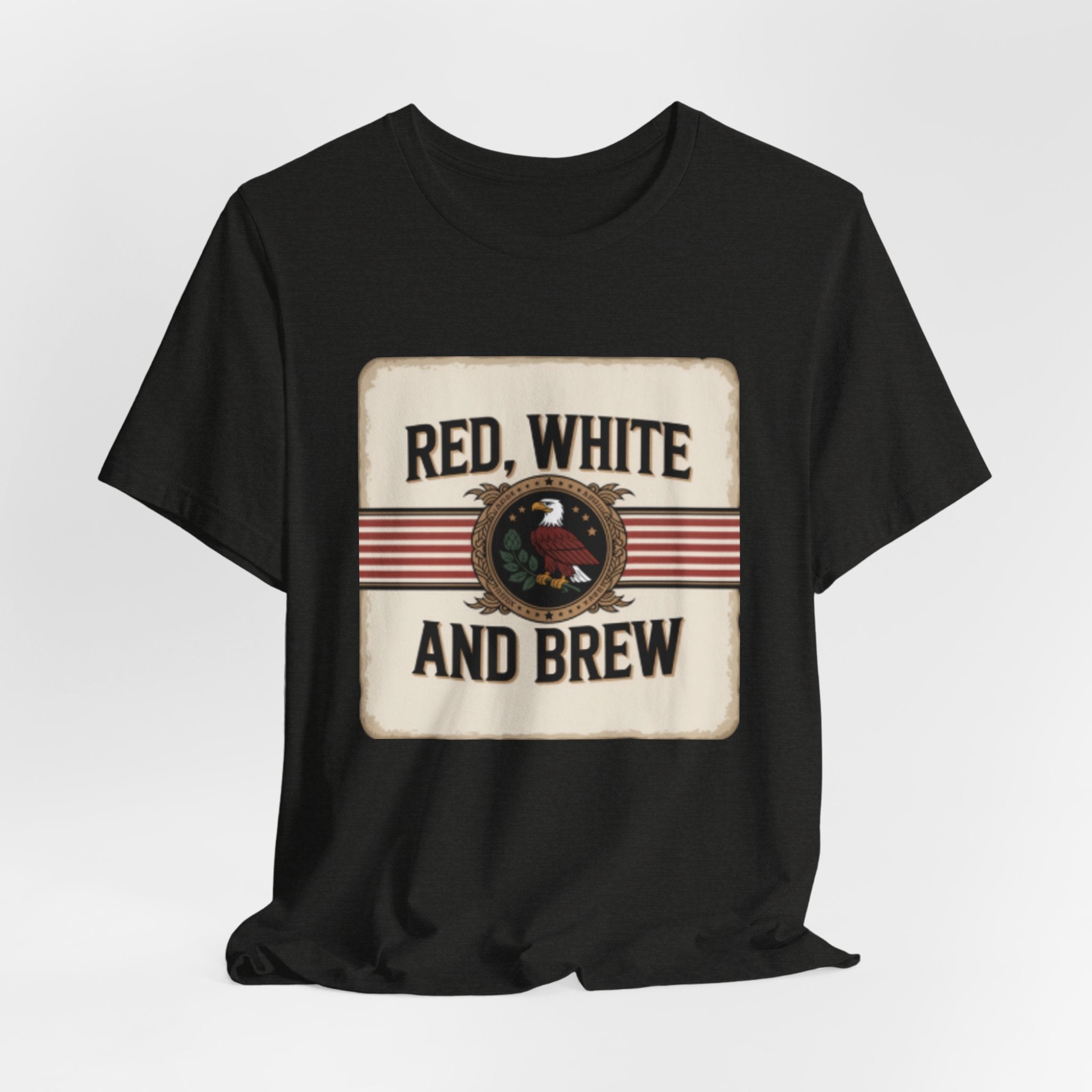 Red, White and Brew Tee - Patriotic Beer Graphic T-Shirt for 4th of July