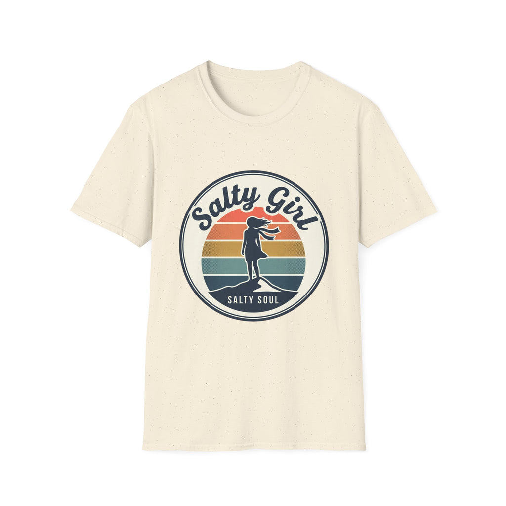 Salty Girl Retro Beach Sunset Graphic Tee