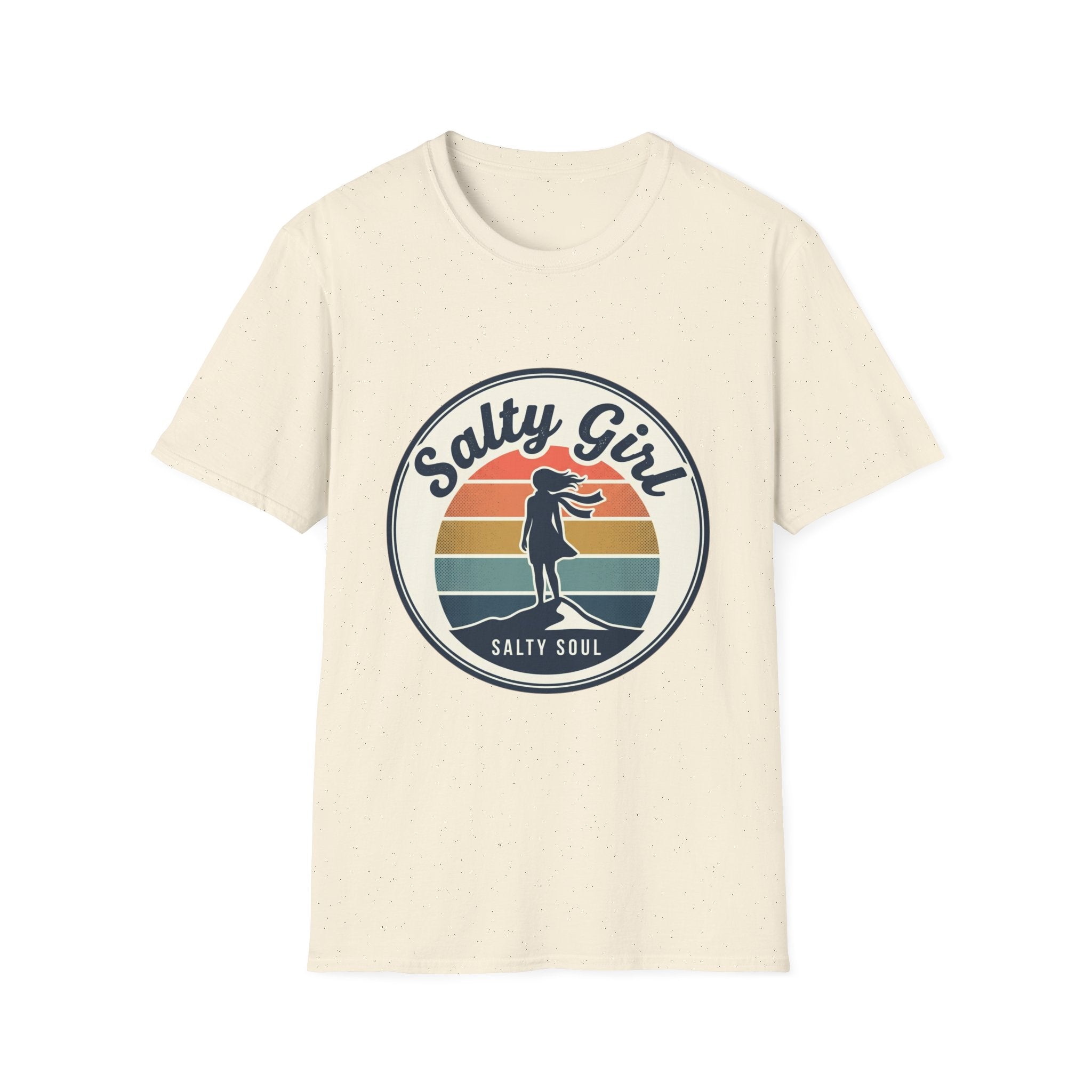 Salty Girl Retro Beach Sunset Graphic Tee