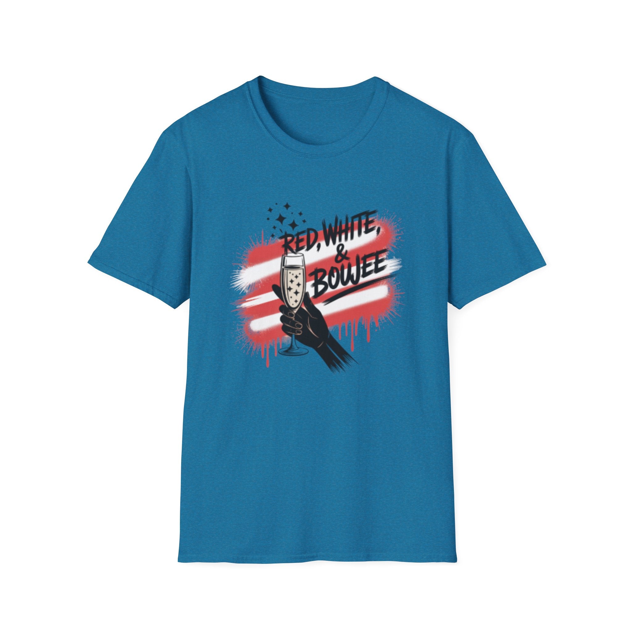 Red, White & Boujee T-Shirt | Patriotic Sparkle Champagne Graphic
