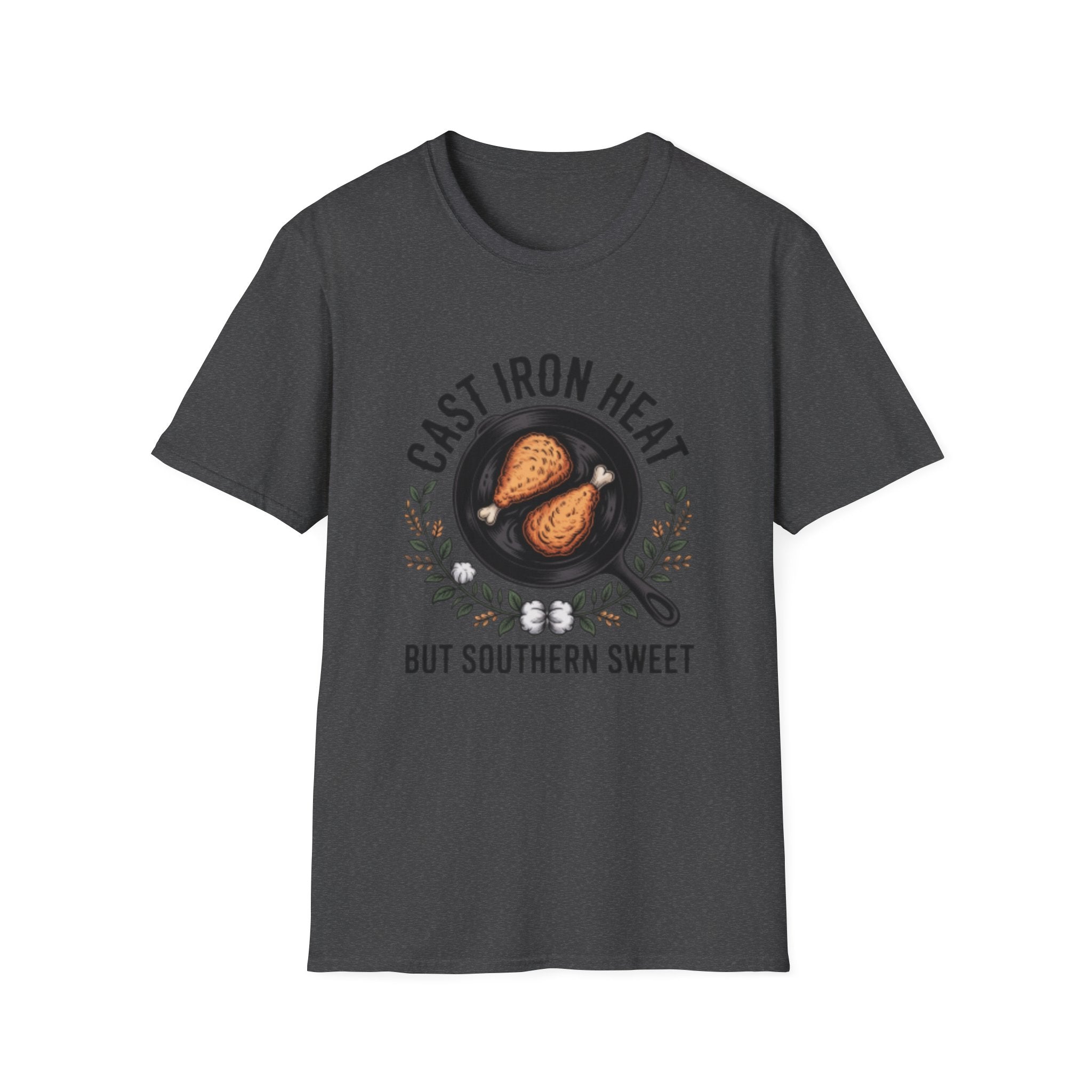 Cast Iron Heat skillet fried chicken T-Shirt | Southern cooking tee