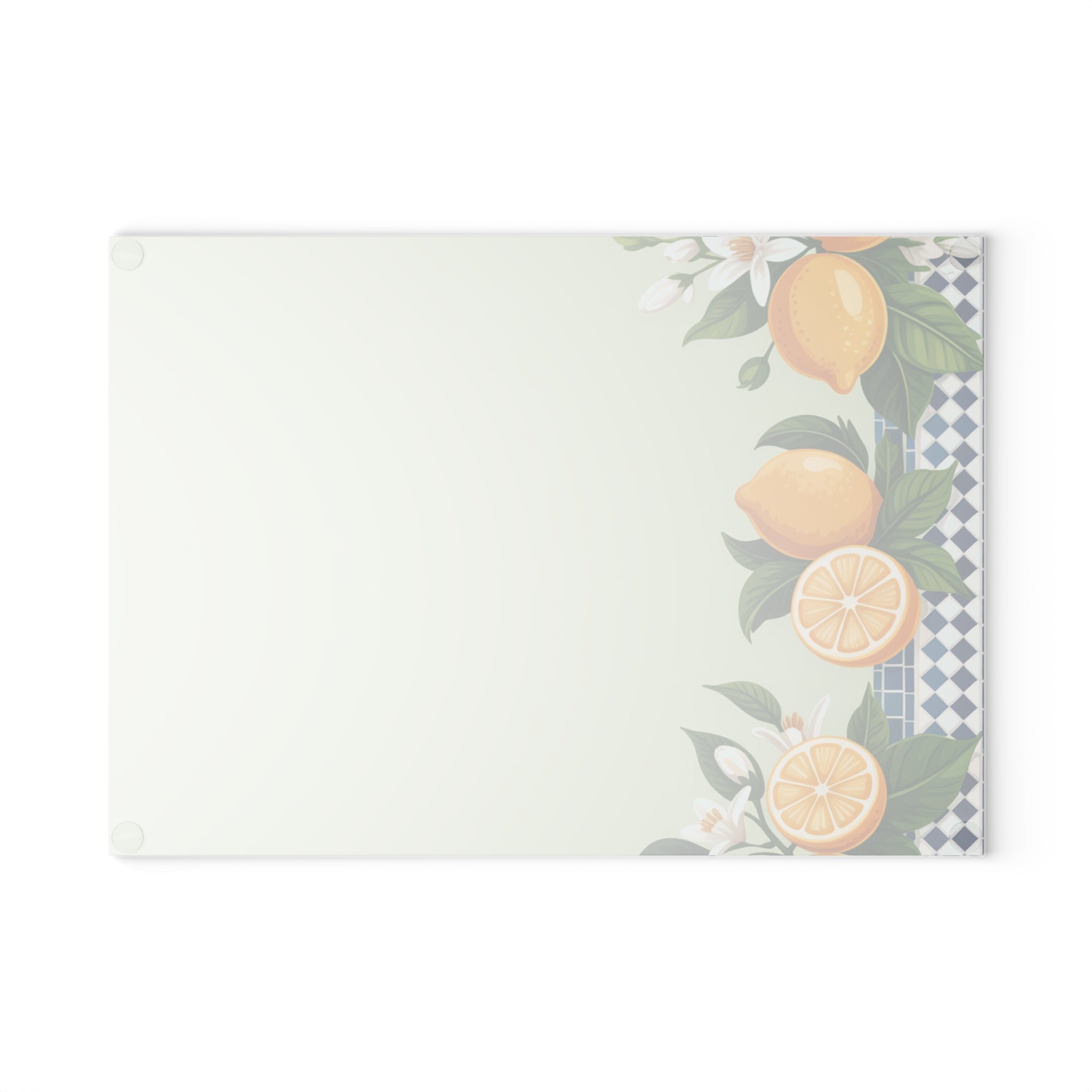 Lemon Border Glass Cutting Board | Citrus Kitchen Decor