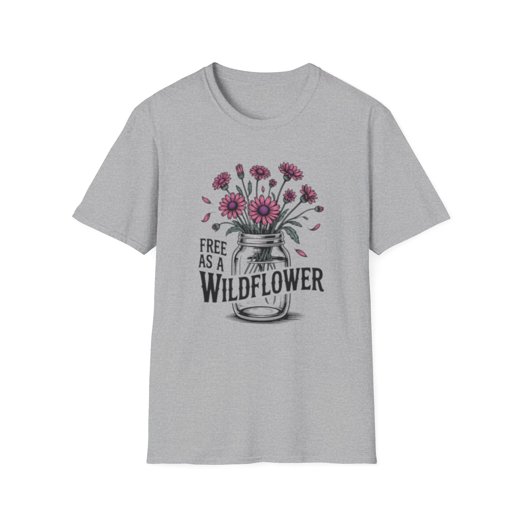 Free As A Wildflower T-Shirt | Mason Jar Flowers Tee