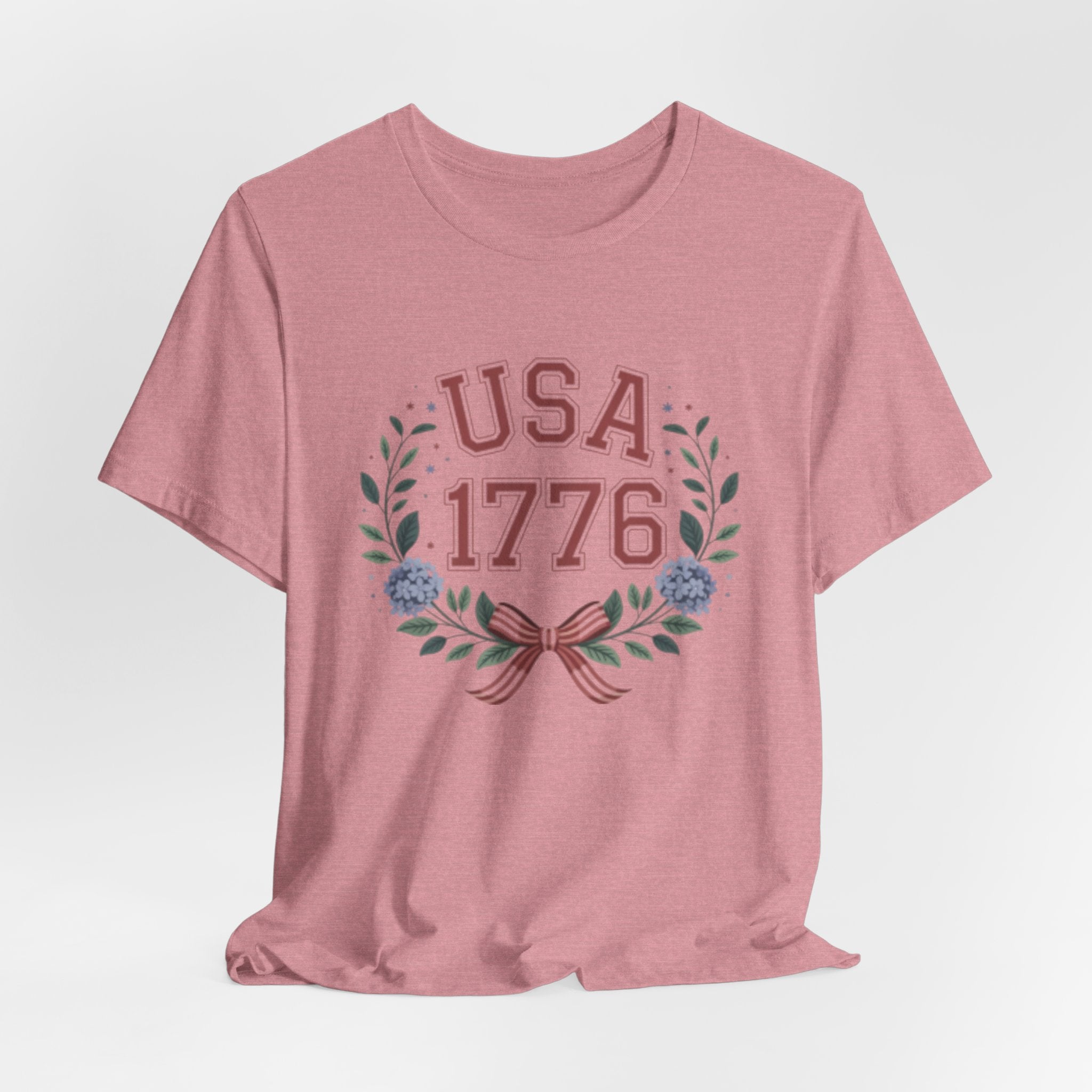 USA 1776 Laurel Wreath Fourth of July Tee | Patriotic Independence Day Shirt