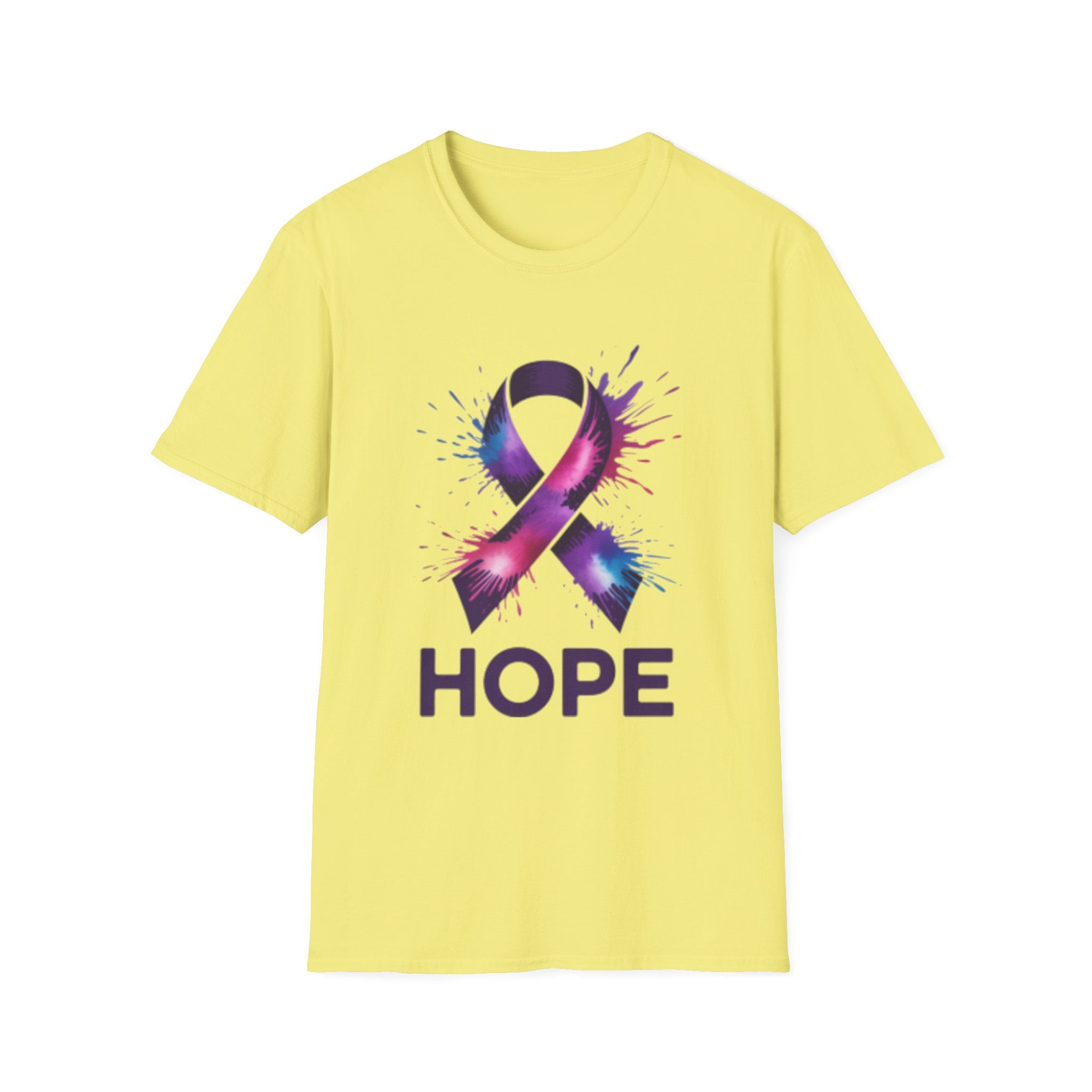Awareness Ribbon 'Hope' T-Shirt — Purple & Pink Cancer Support Tee