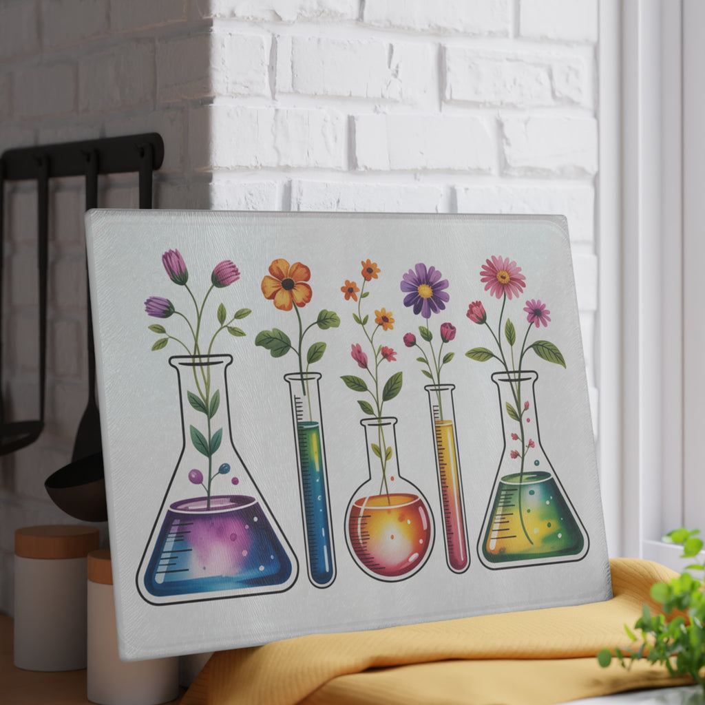 Phlebotomist Gift Glass Cutting Board Lab Tech Medical Laboratory Art Chemistry