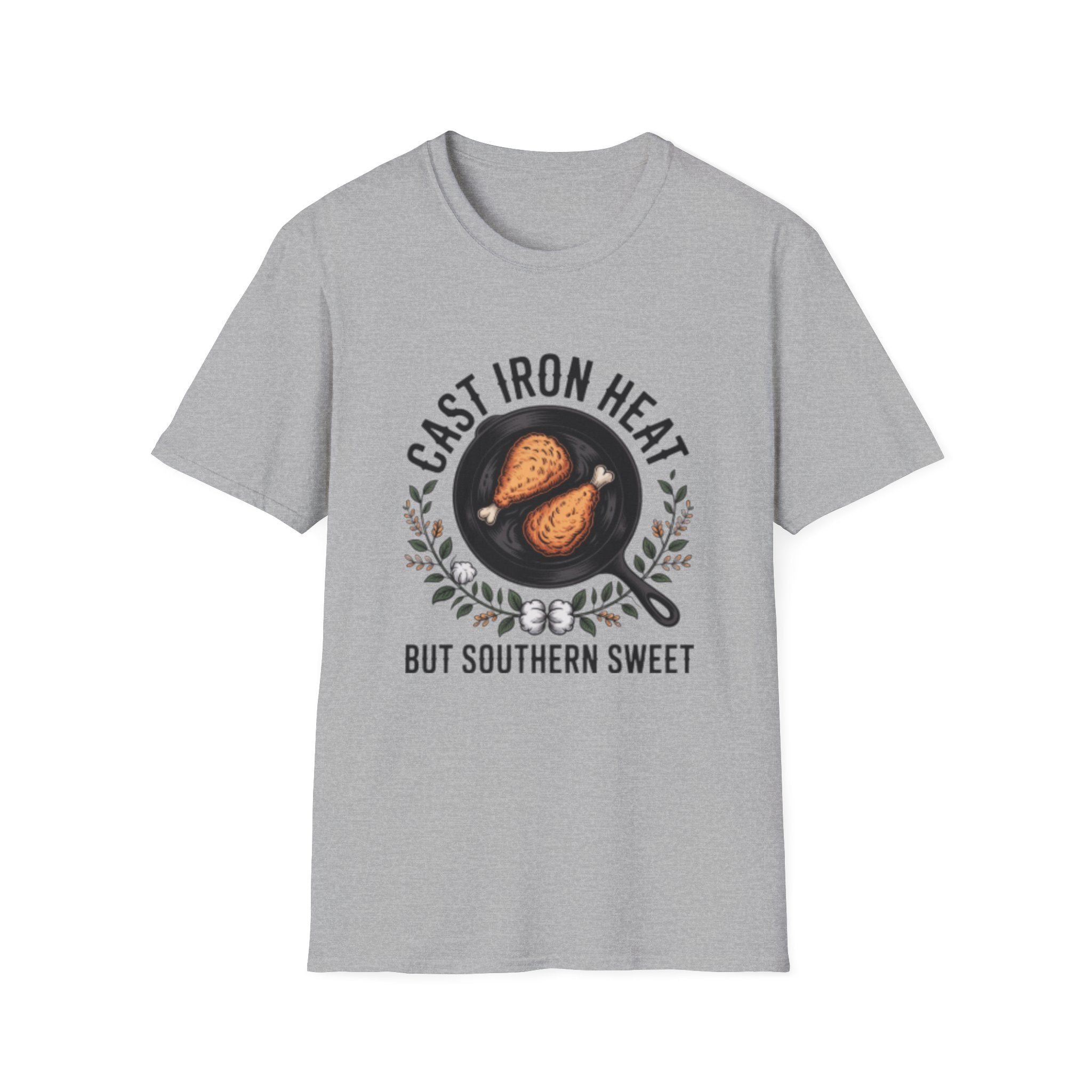Cast Iron Heat skillet fried chicken T-Shirt | Southern cooking tee