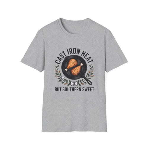 Cast Iron Heat skillet fried chicken T-Shirt | Southern cooking tee