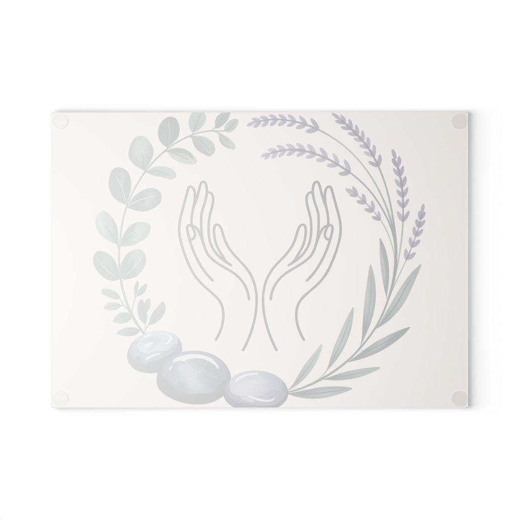 Massage Therapist Gift Glass Cutting Board LMT Spa Decor Counter Saver Hot Pad