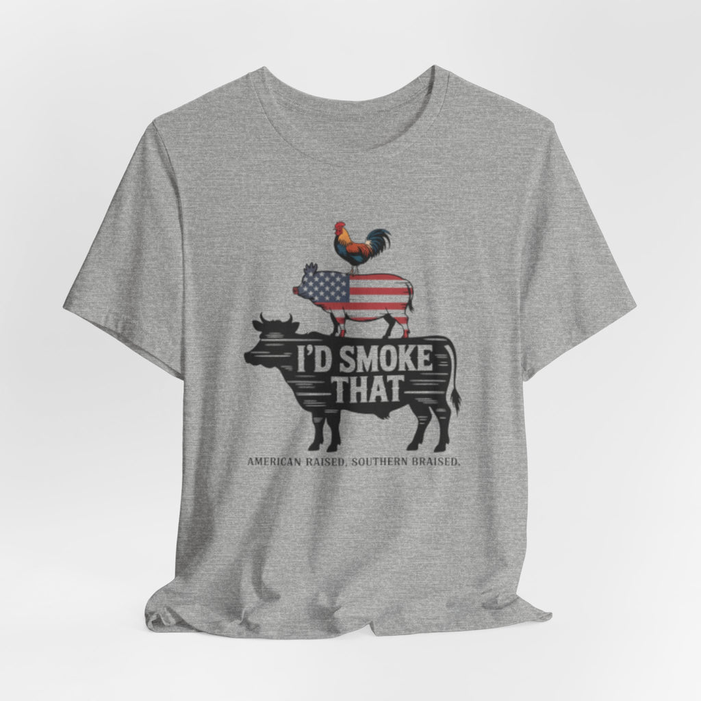 Barbecue Farm Tee — "I'd Smoke That" Americana BBQ Shirt