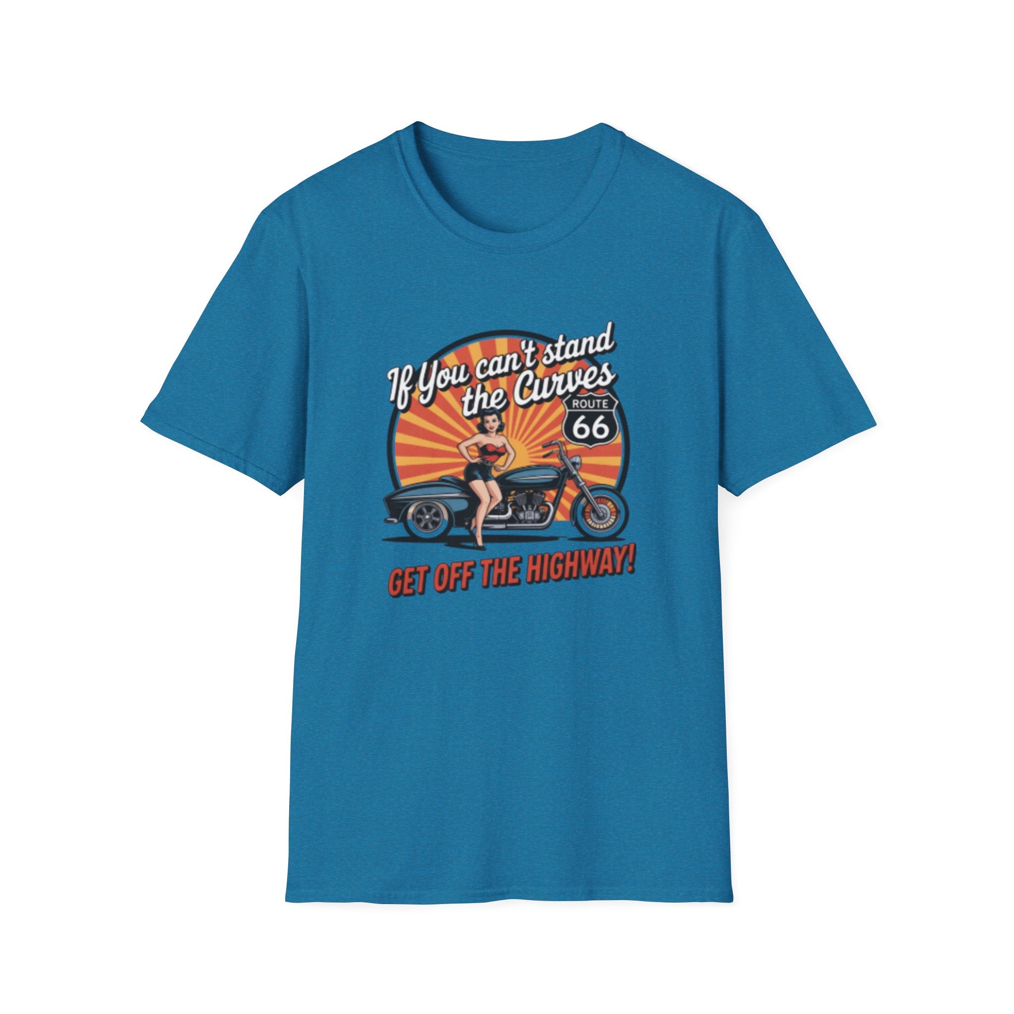Route 66 Motorcycle Tee — "If You Can't Stand the Curves" Retro Biker T-Shirt