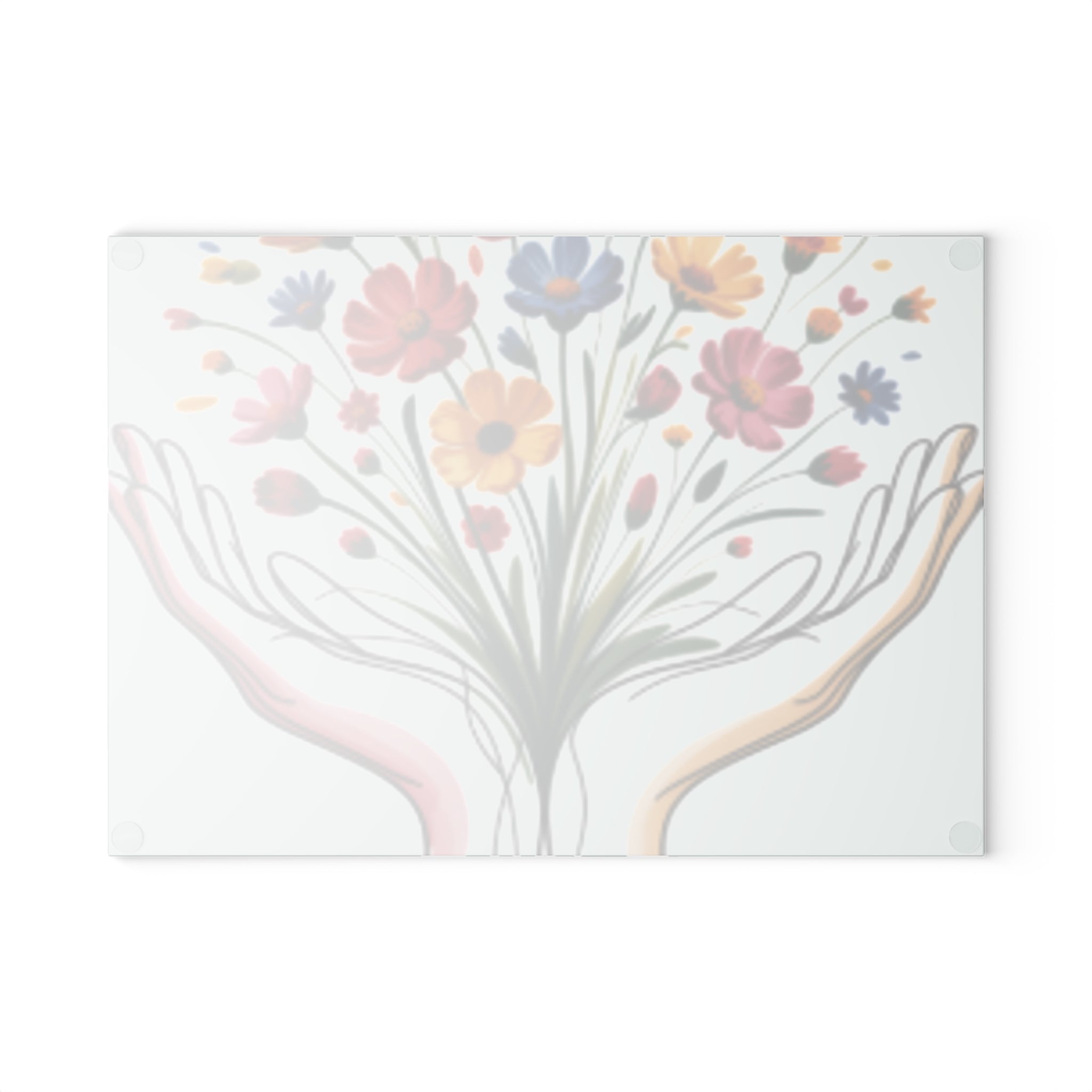 Occupational Therapist Gift Glass Cutting Board Line Art OT Flower Counter Saver