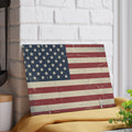 Distressed American Flag Americana Glass Cutting Board | Patriotic Kitchen Decor
