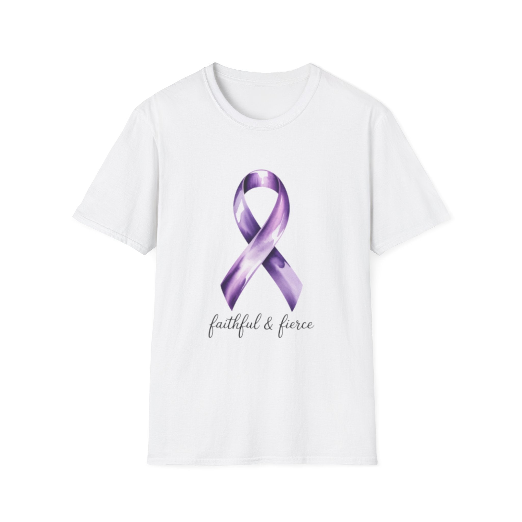 Purple Awareness Ribbon T-Shirt — Faithful & Fierce Survivor Tee