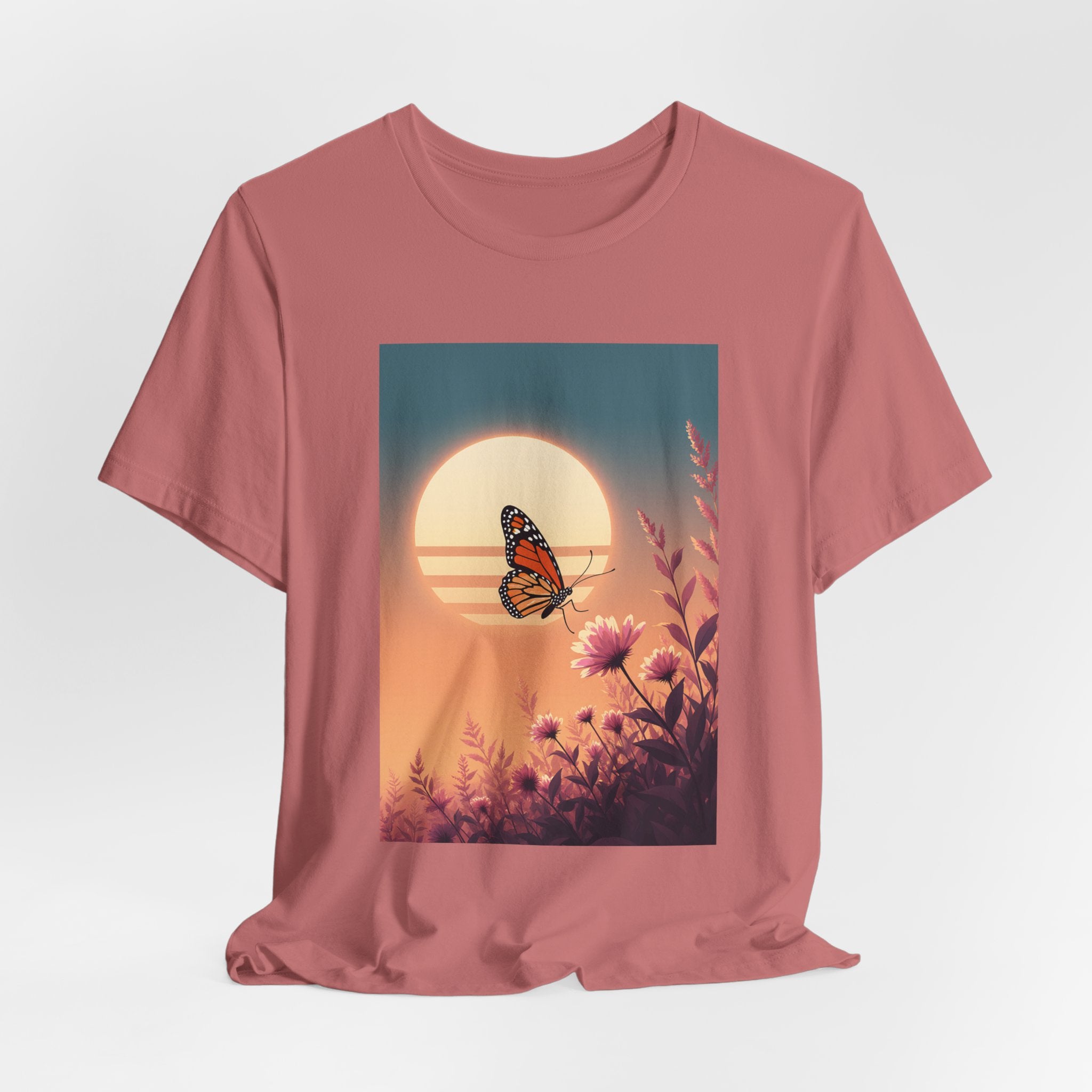 Monarch Butterfly Moon Sunset Graphic Tee