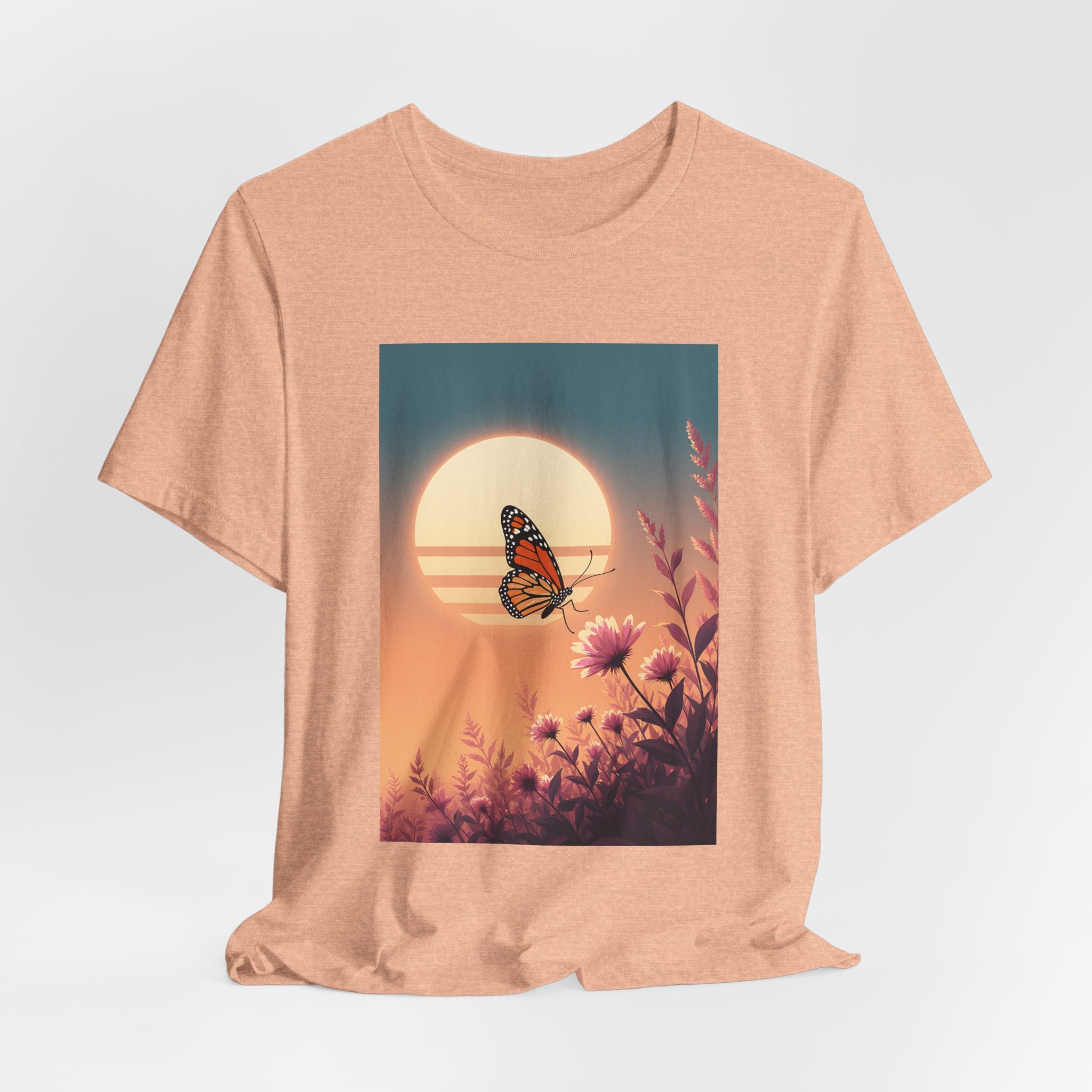 Monarch Butterfly Moon Sunset Graphic Tee