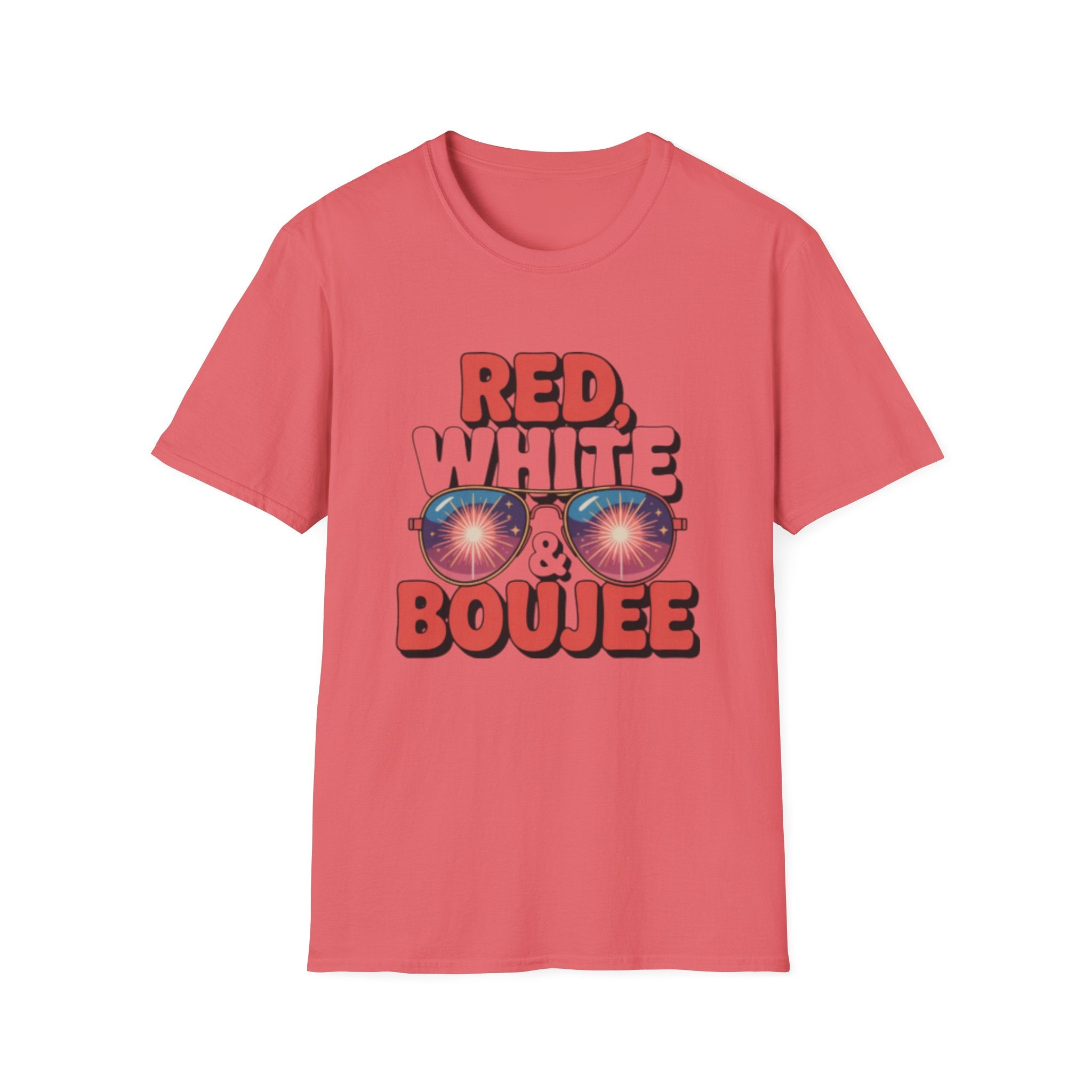 Red White Boujee T-Shirt | Patriotic Sunglasses Design