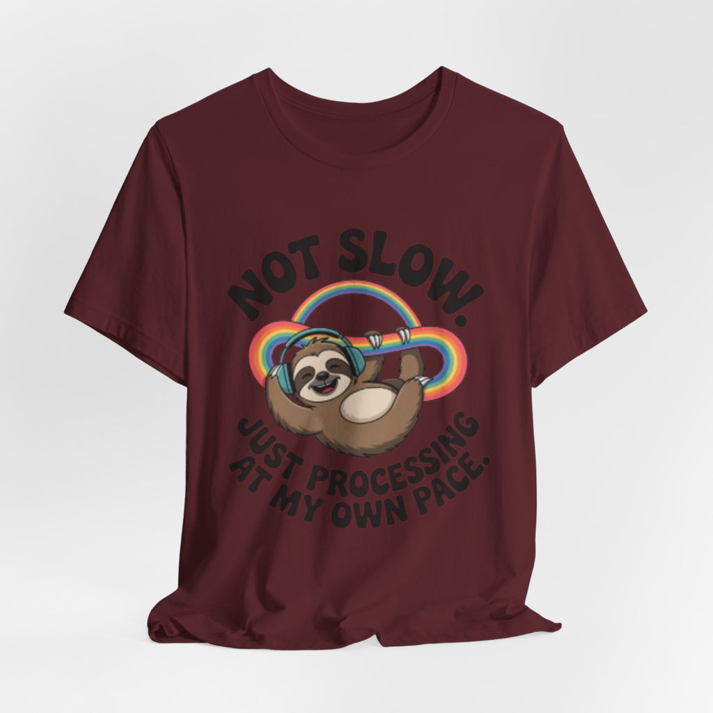 Just Processing At My Own Pace Sloth Rainbow Tee