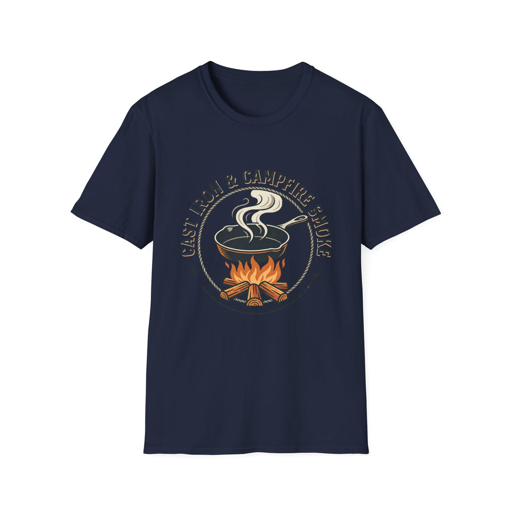 Cast Iron & Campfire Smoke Rustic Camping Tee
