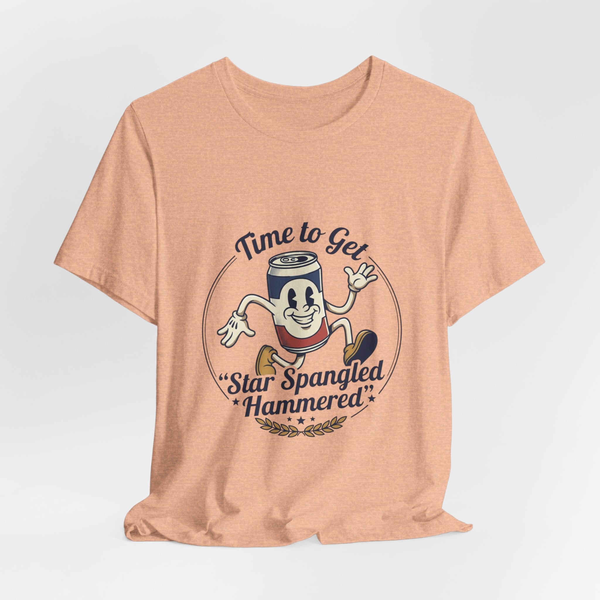 Star Spangled Hammered Beer Can Patriotic Tee