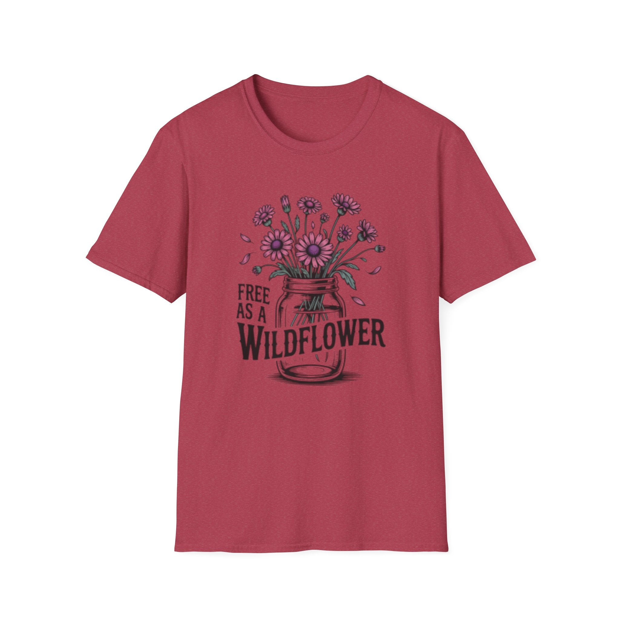 Free As A Wildflower T-Shirt | Mason Jar Flowers Tee