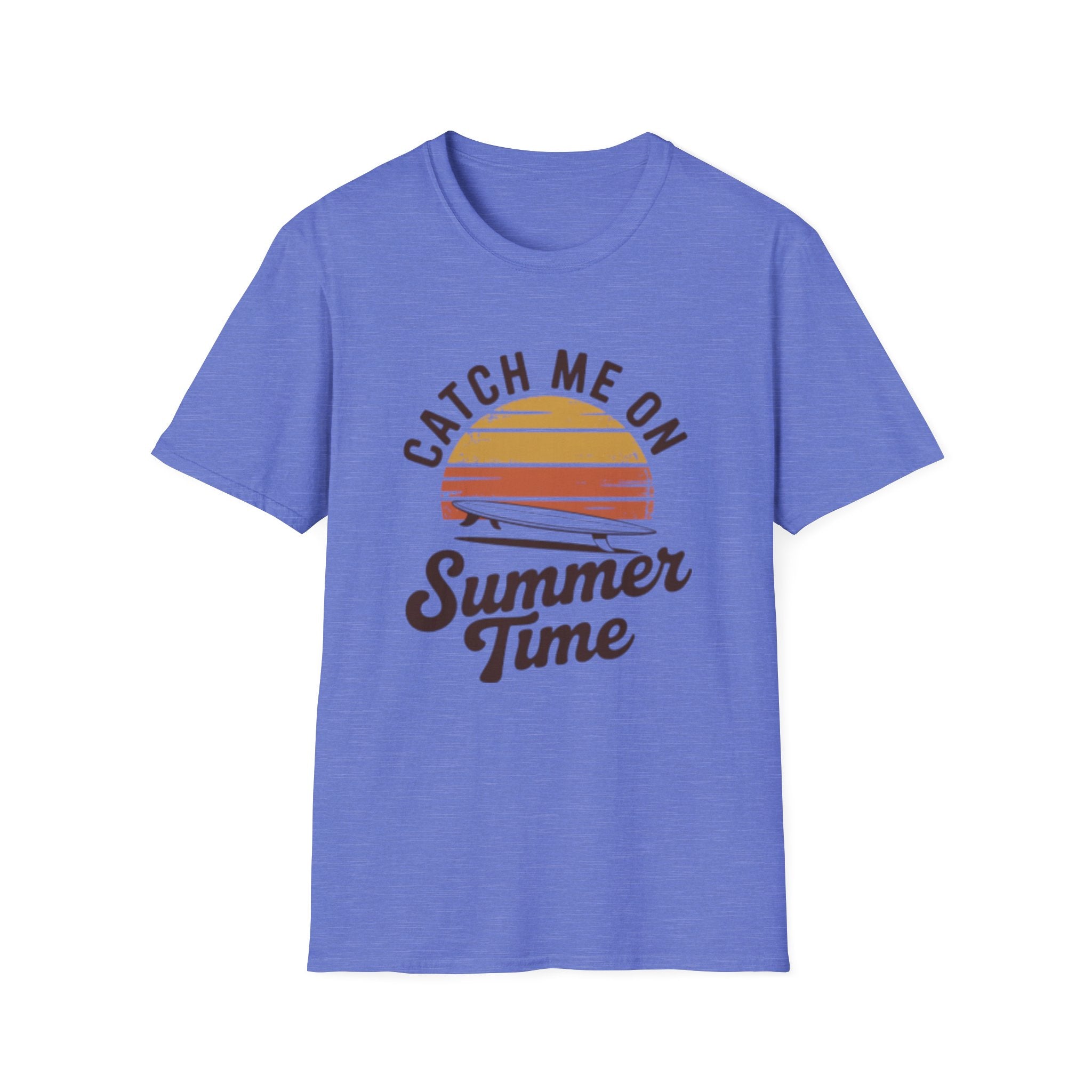 Catch Me On Summer Time T-Shirt | Retro Sunset Surf Plane Tee