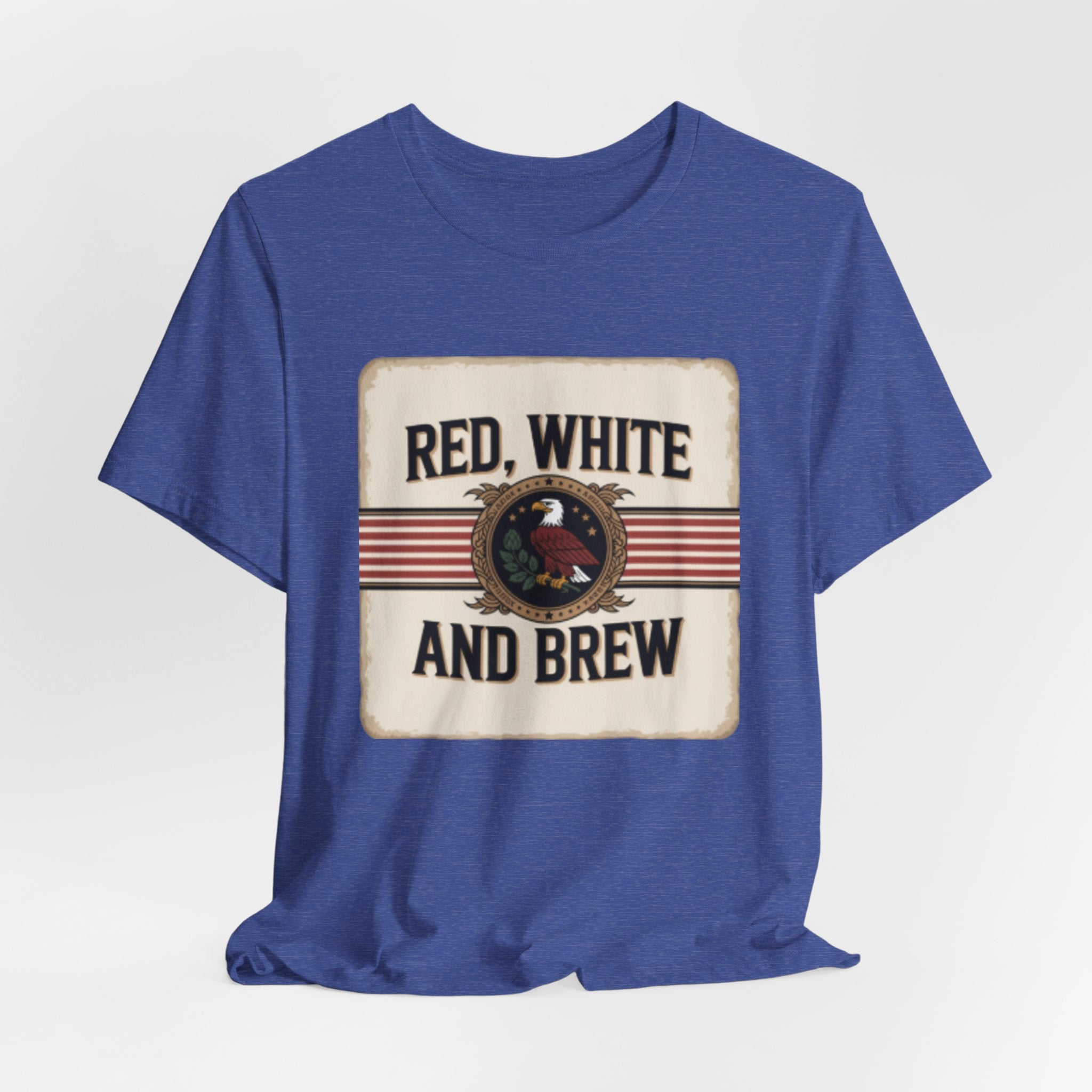 Red, White and Brew Tee - Patriotic Beer Graphic T-Shirt for 4th of July
