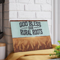 God Bless Our Rural Roots Glass Cutting Board | Farm Wheat Design