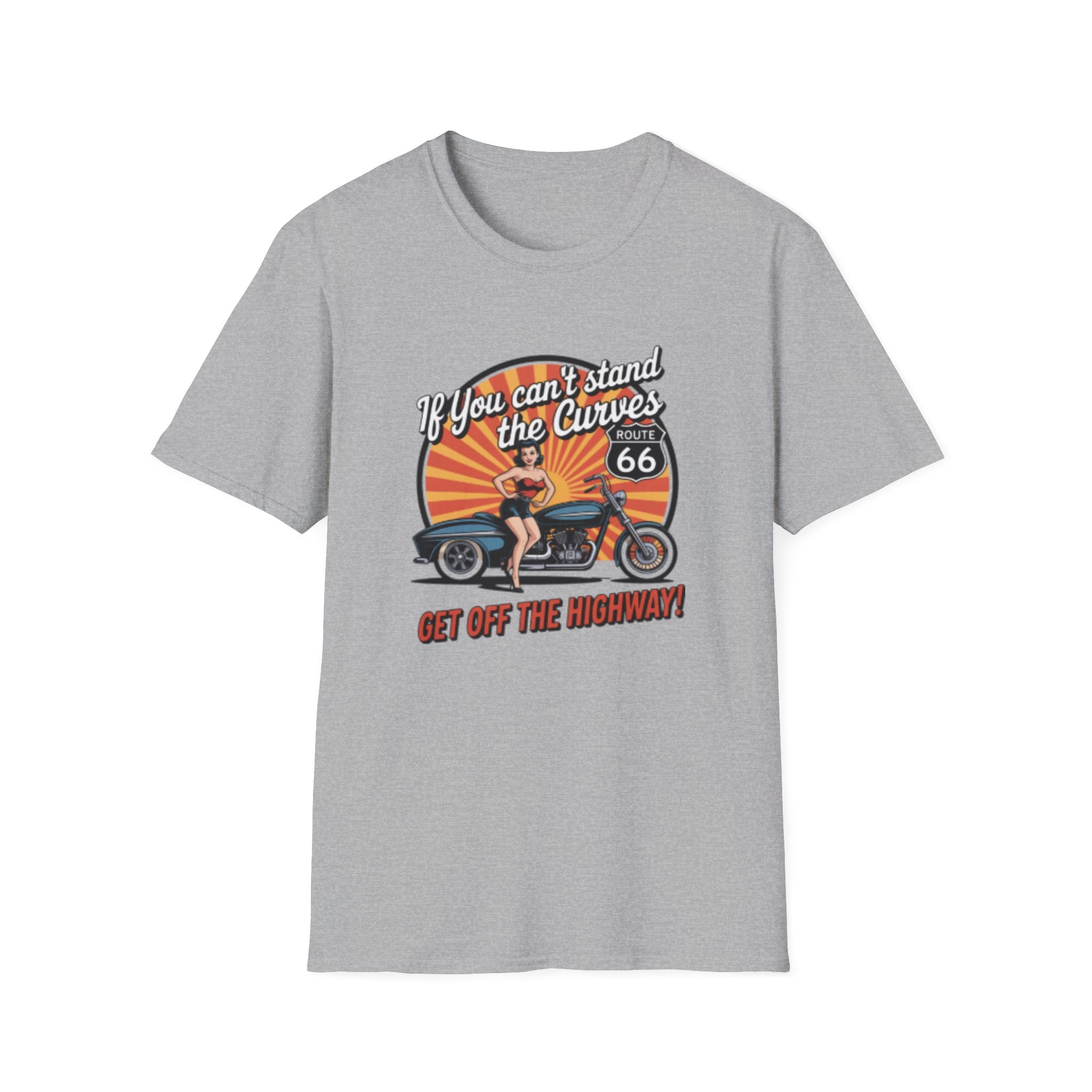 Route 66 Motorcycle Tee — "If You Can't Stand the Curves" Retro Biker T-Shirt