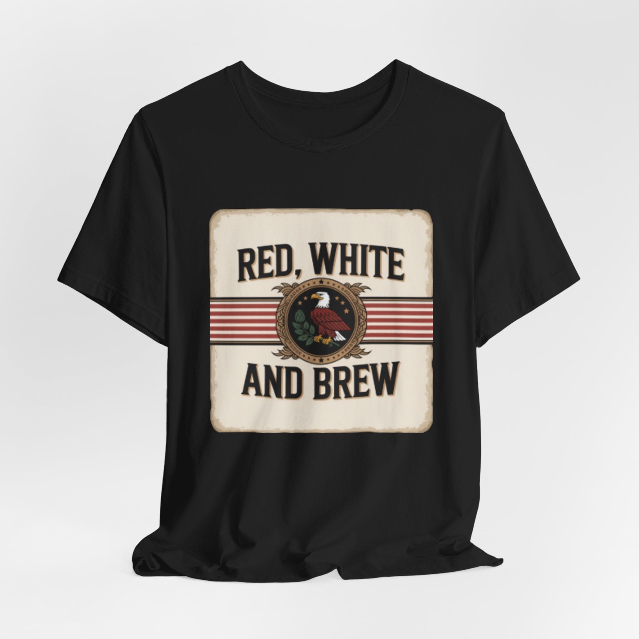 Red, White and Brew Tee - Patriotic Beer Graphic T-Shirt for 4th of July