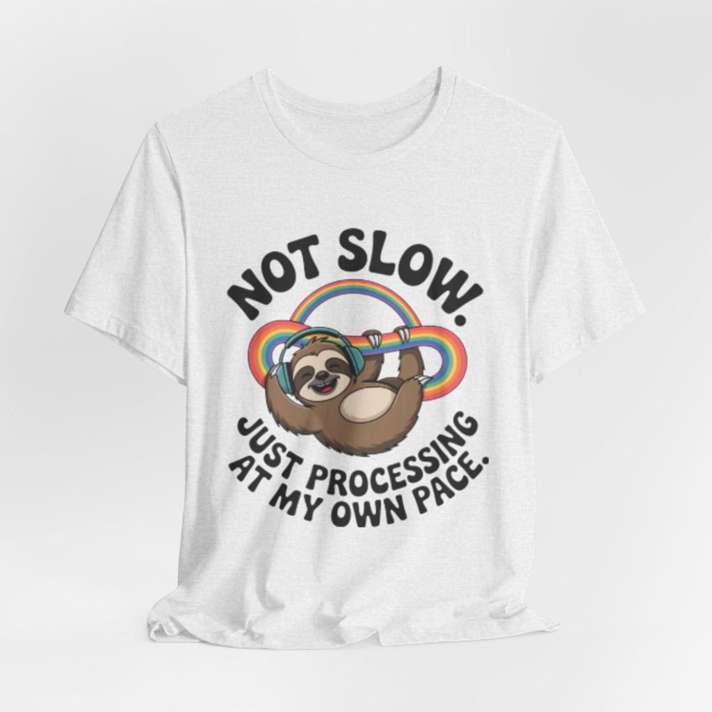 Just Processing At My Own Pace Sloth Rainbow Tee