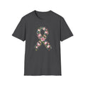 Floral Awareness Ribbon T-Shirt — Pink Rose Breast Cancer Support Tee