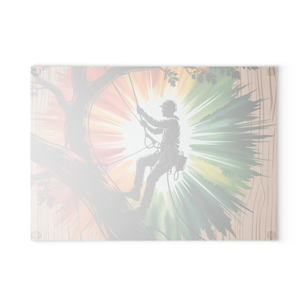 Arborist Gift Glass Cutting Board Tree Surgeon Chainsaw Art Chopping Block